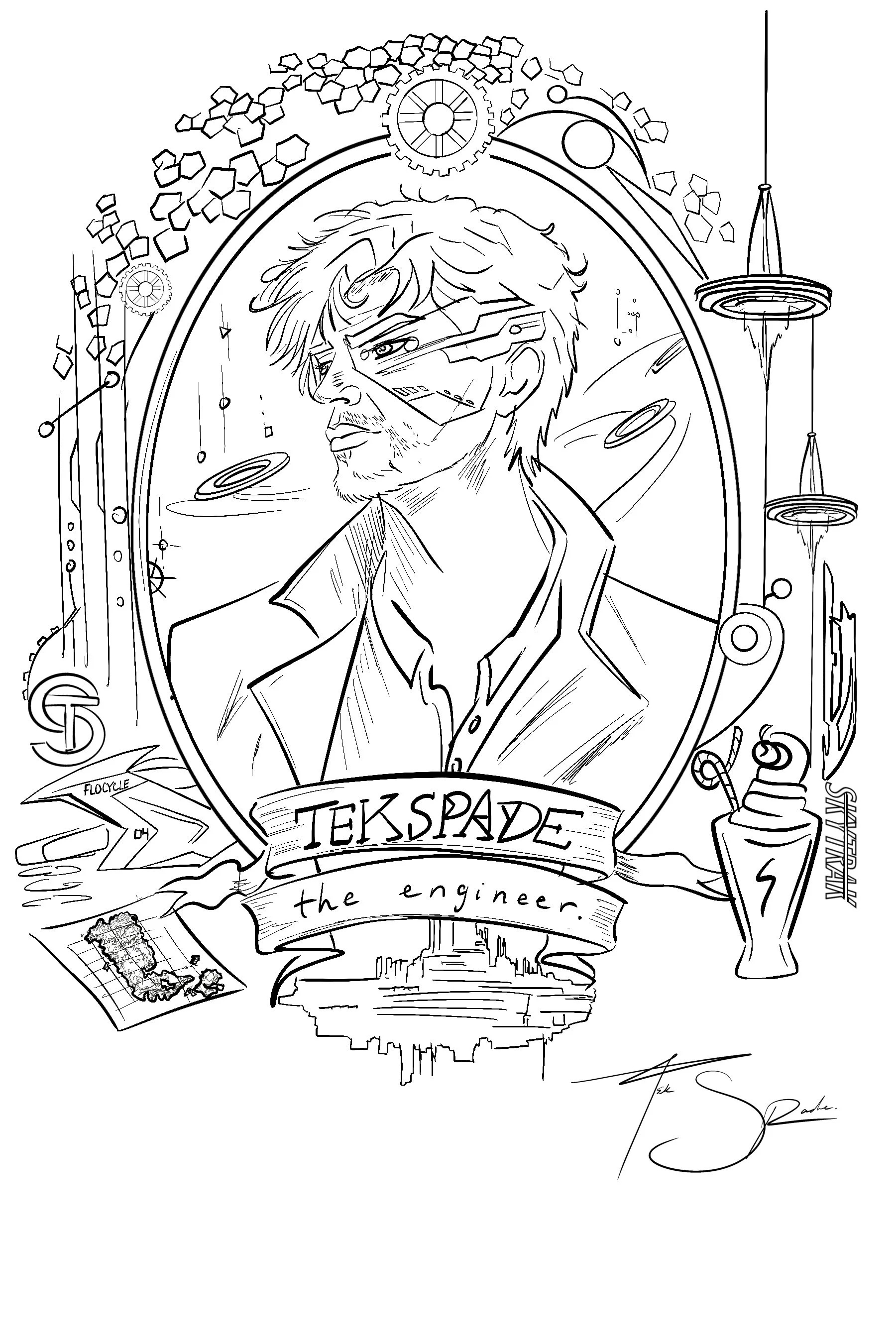 TEK SPADE COLORING PAGE