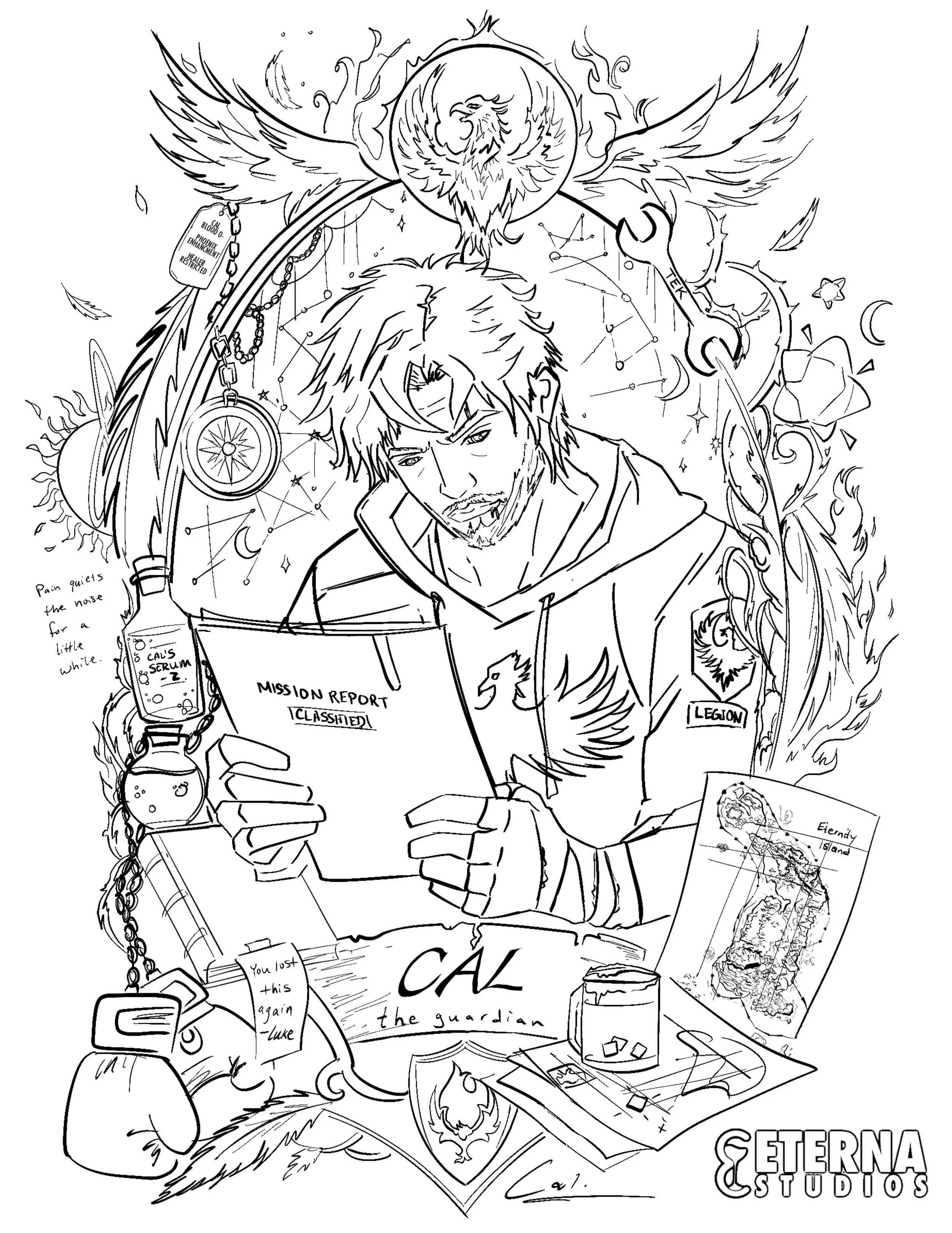 CAL COLORING PAGE