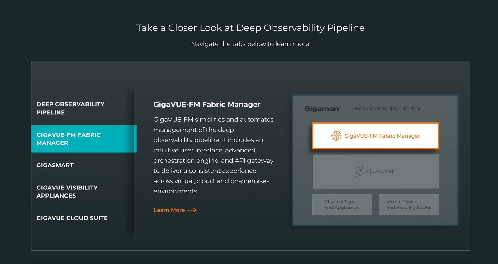 An interactive diagram showing the features of the Gigamon Platform
