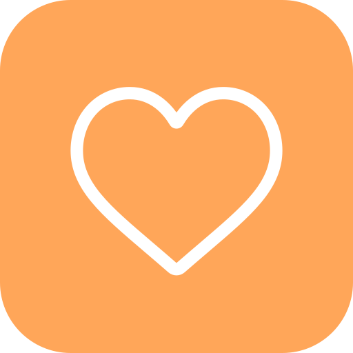 Heart icon on an orange background