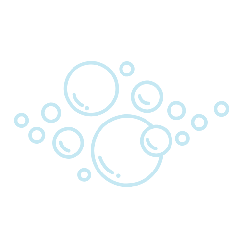 Various sizes of transparent bubbles on a black background
