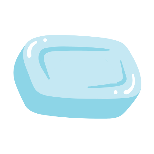 Illustration of a light blue bar of soap