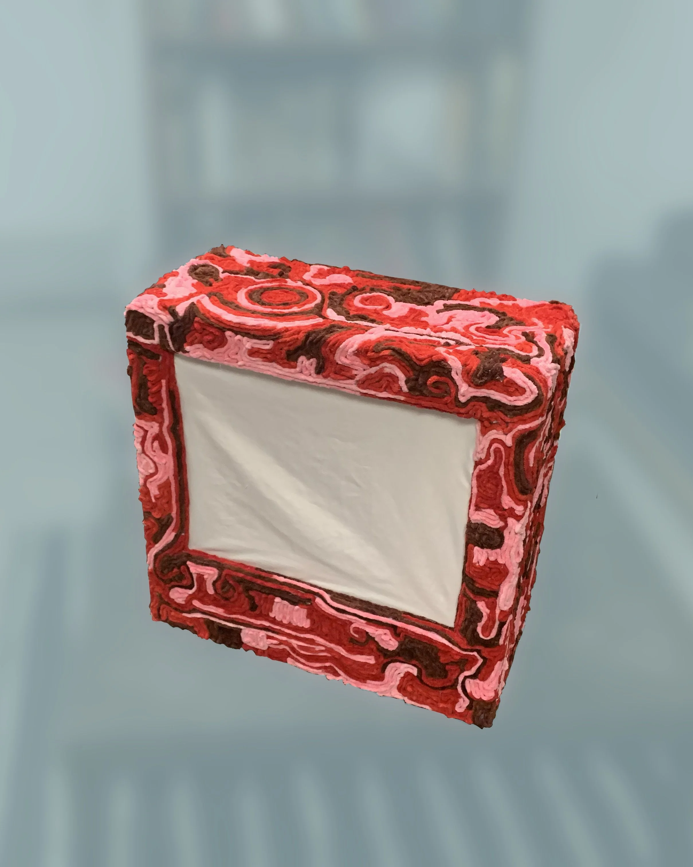 Sculpture as part of a larger work, 2023. Foam and yarn. 