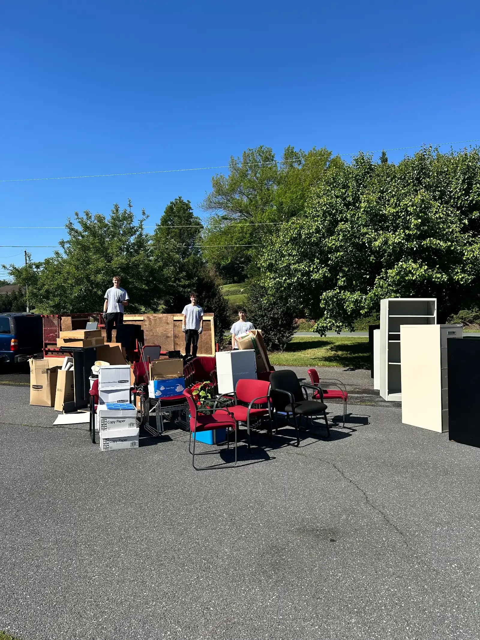 Junk Bros crew during a commercial cleanout for Clarvida in Staunton, Virginia