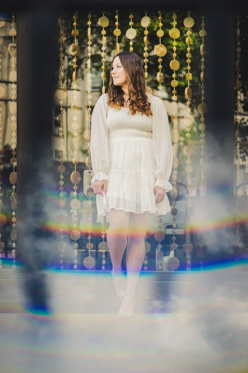 creative high school female senior portrait