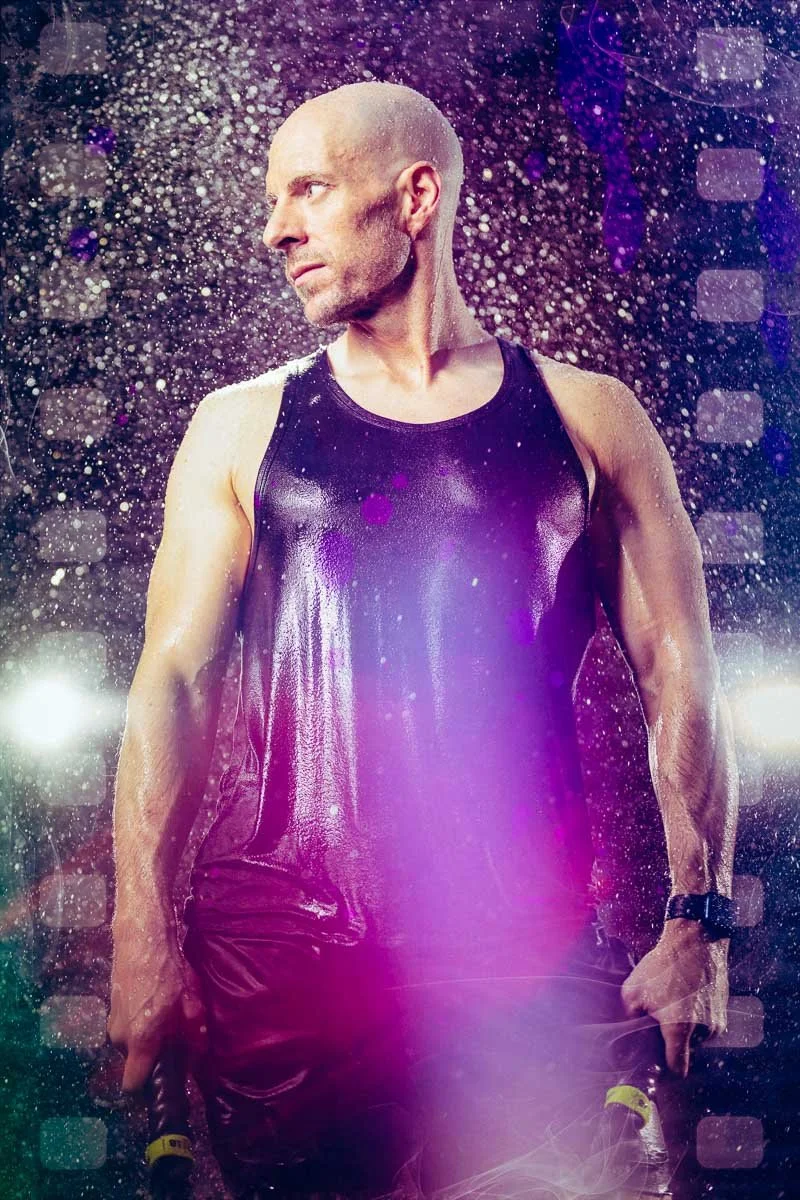 Athlete branding photography with contrast lighting