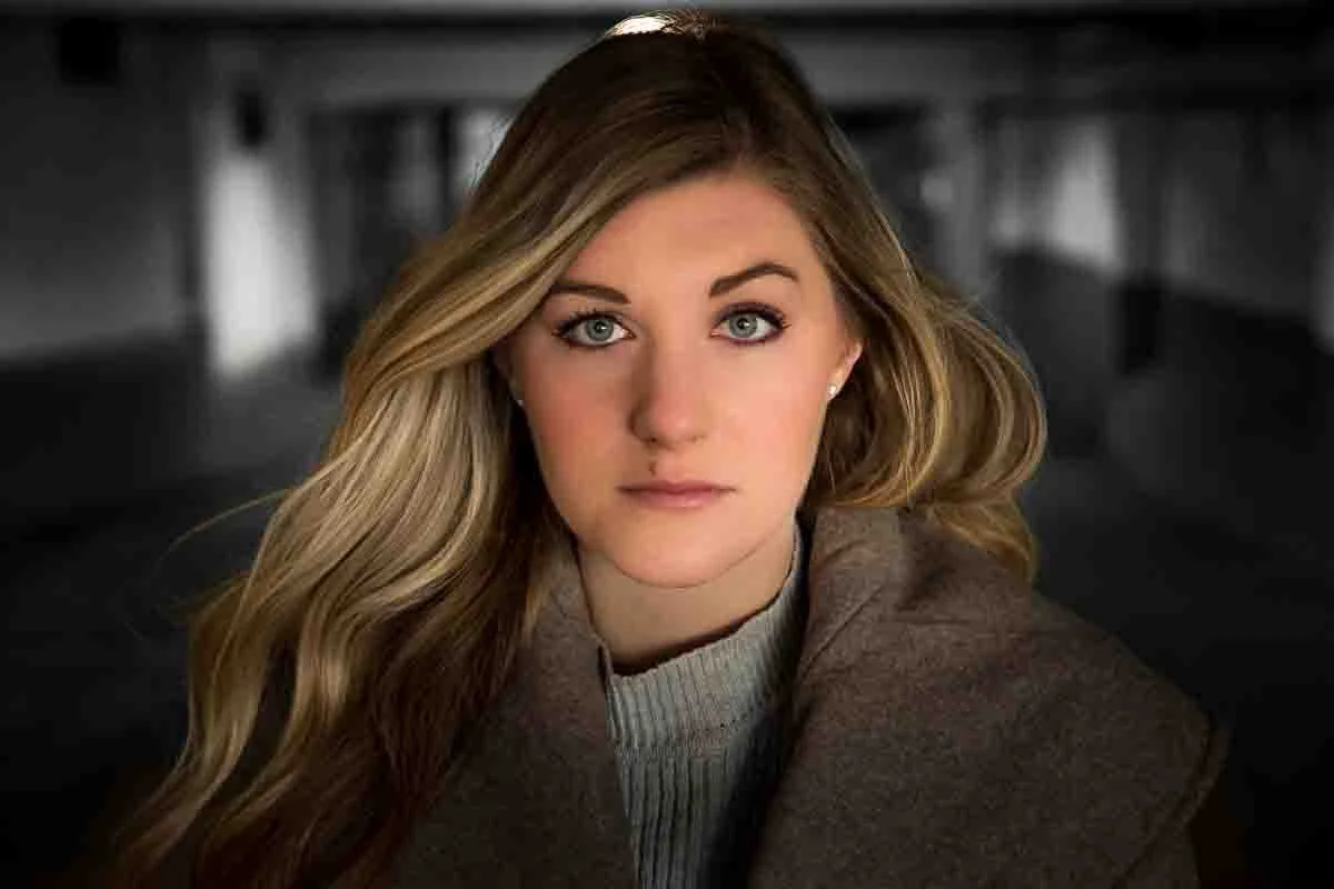 senior portrait in abandoned parking garage