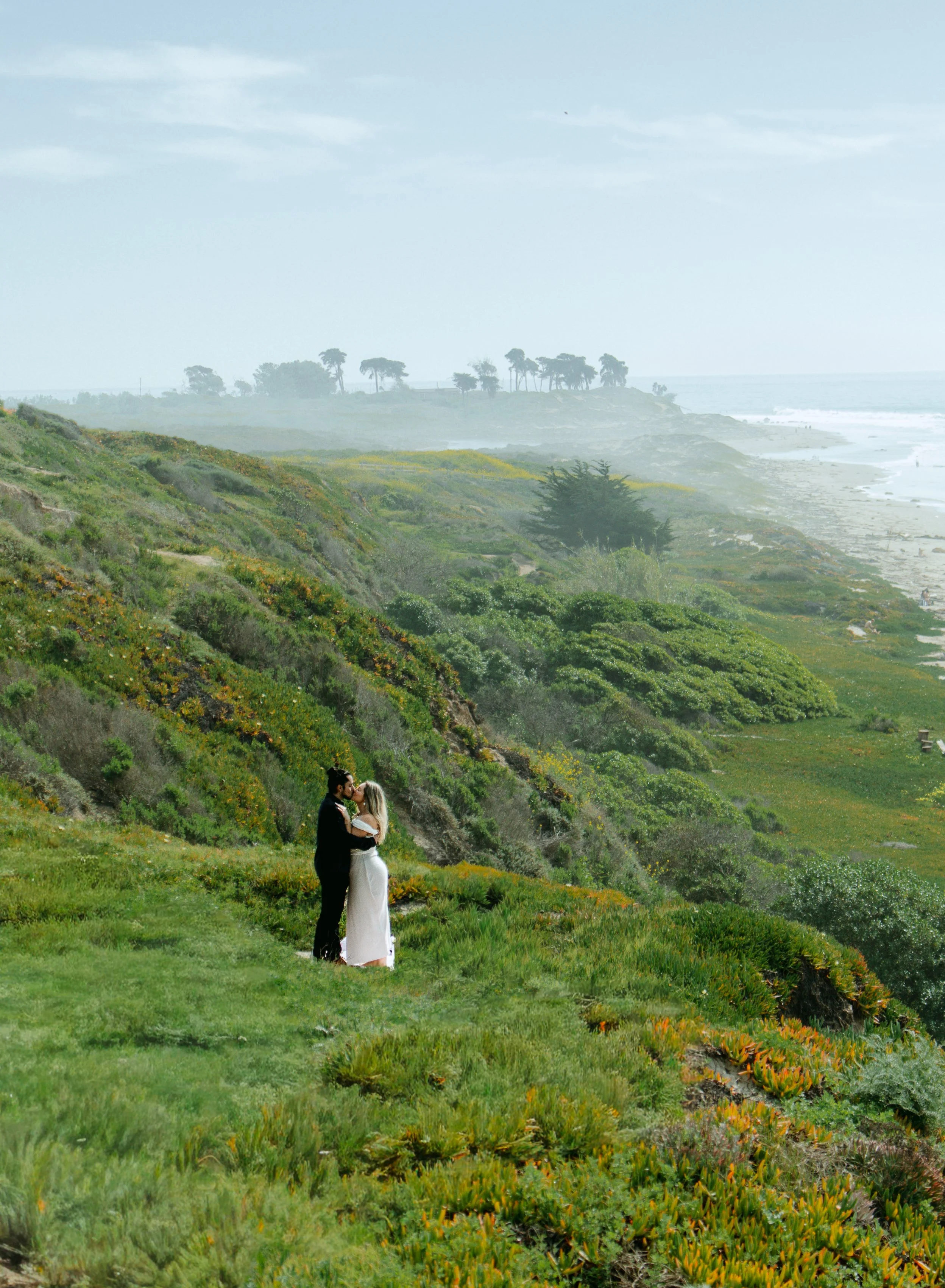 A proposal photoshoot by the Santa Barbara coastal cliffs
