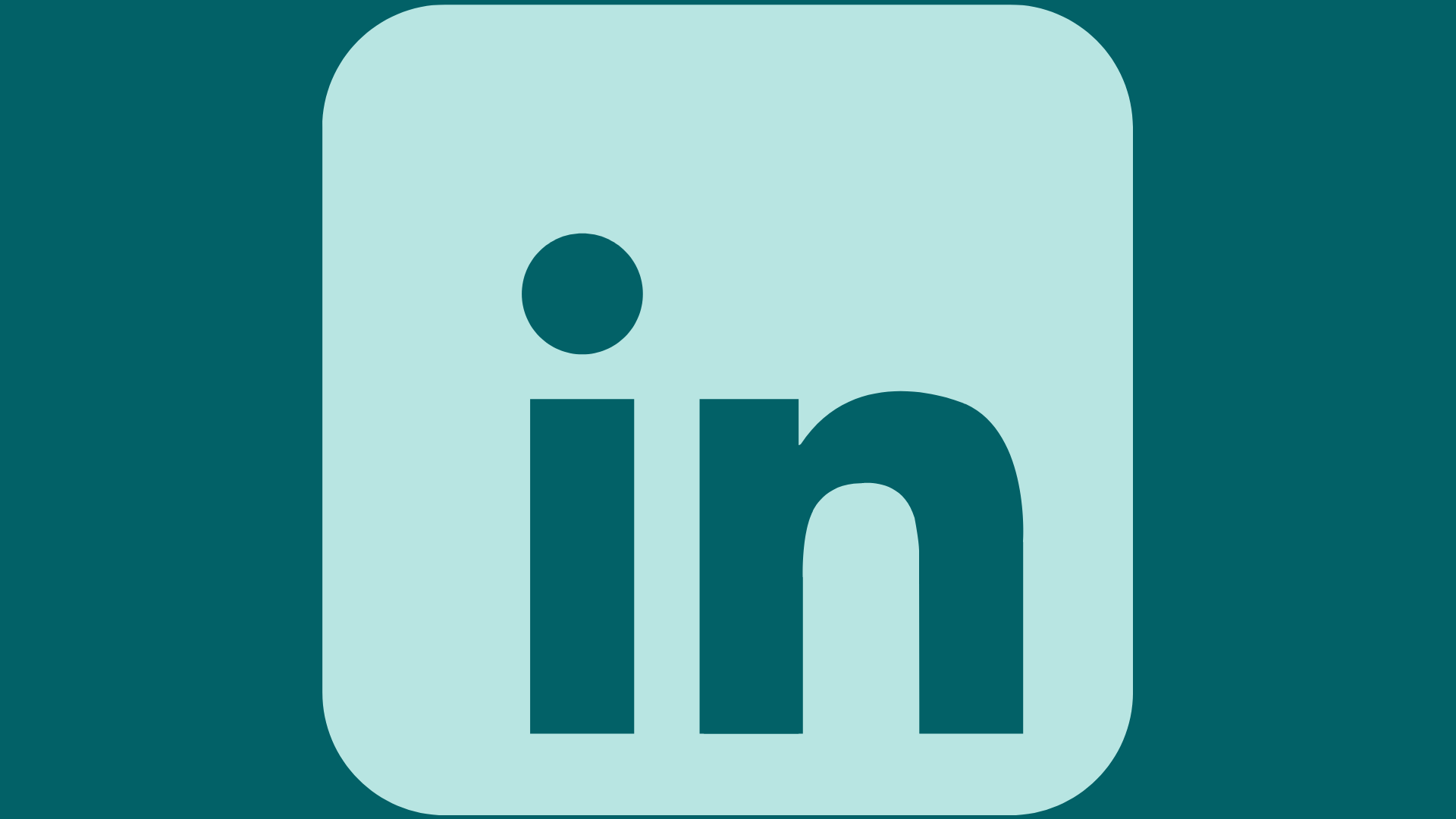 LinkedIn logo with a teal background and white rounded square containing the lowercase letters 'in' in dark teal.