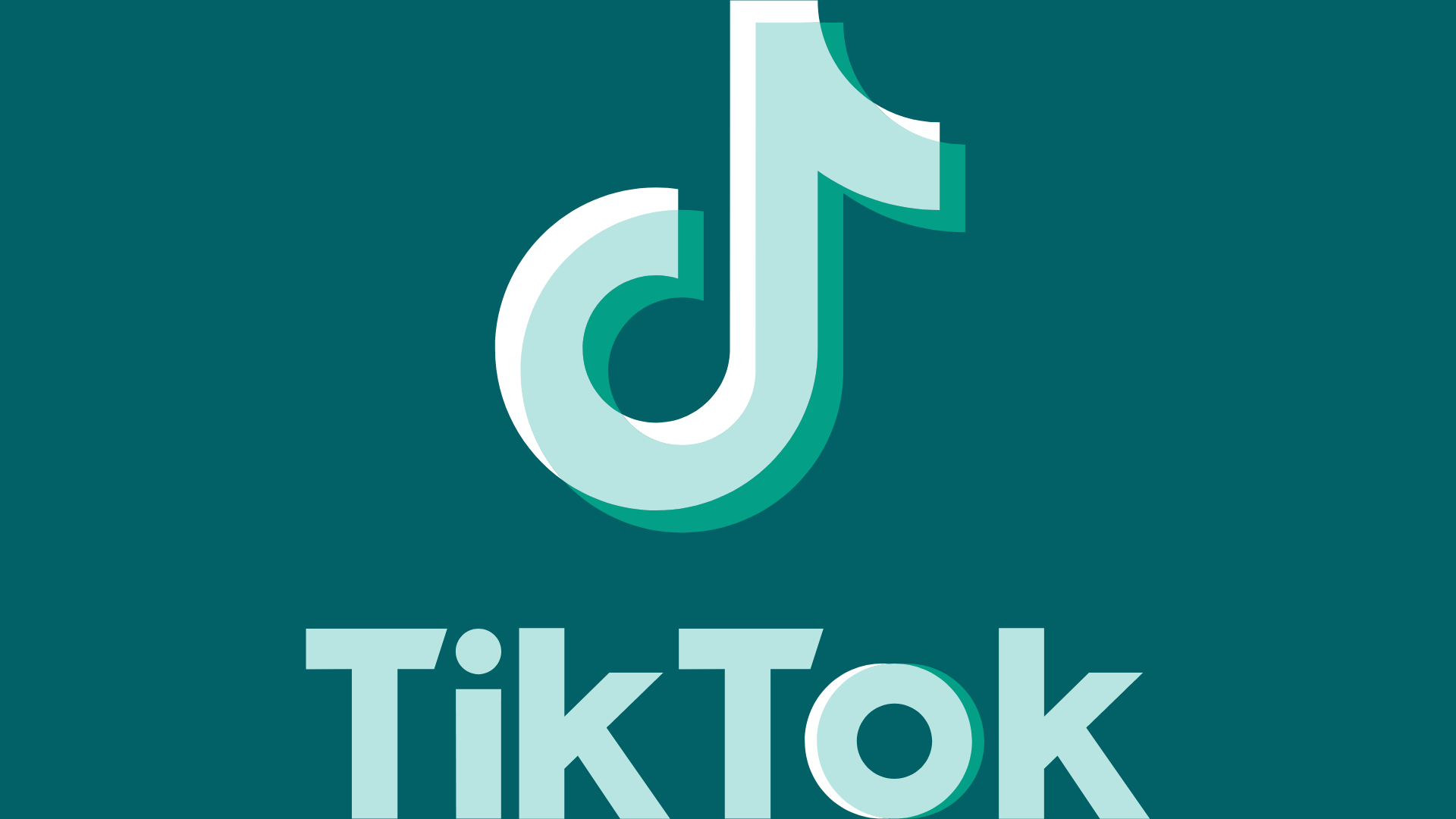 TikTok logo with stylized musical note in teal and white colors.