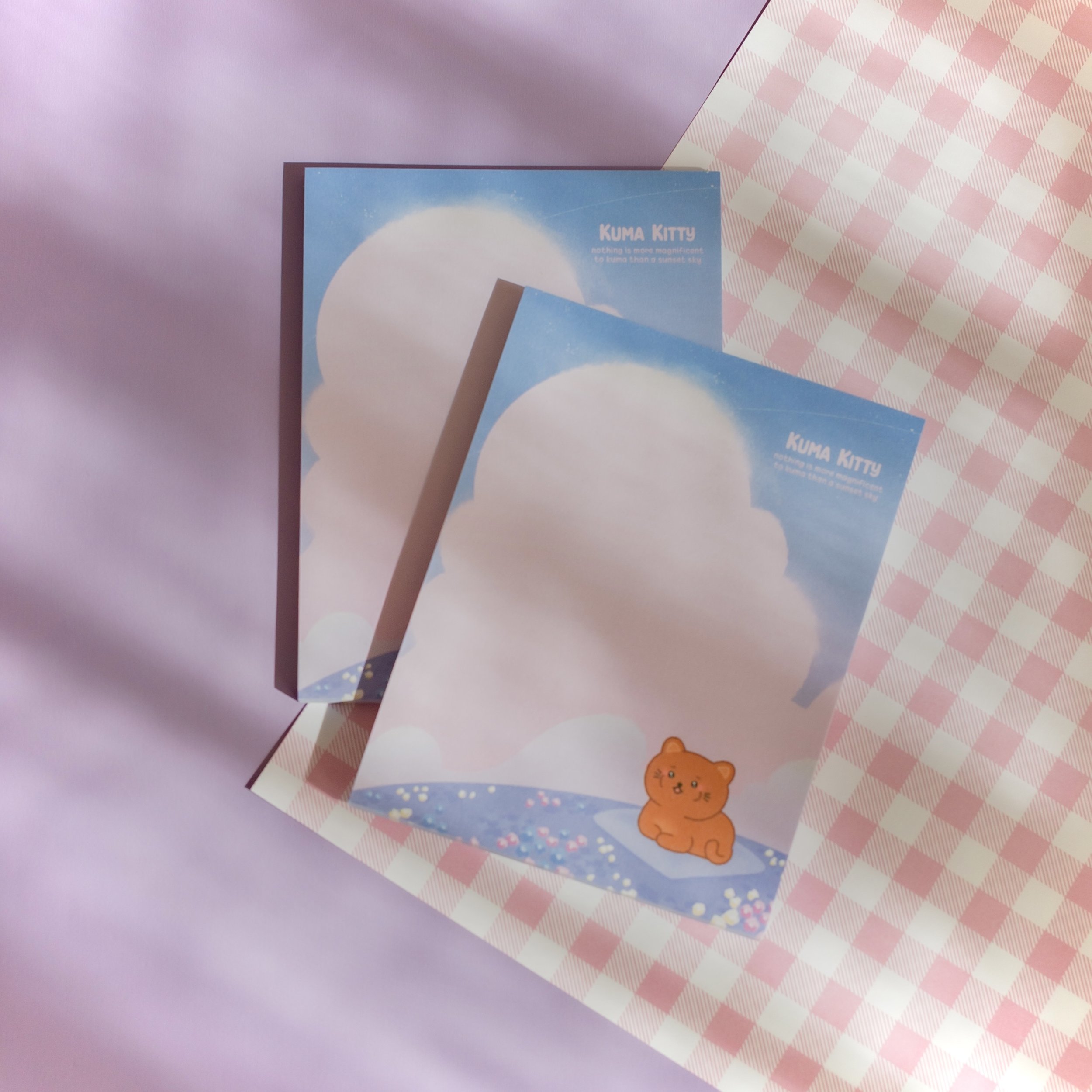 "Sunset Kuma" Note Pad
