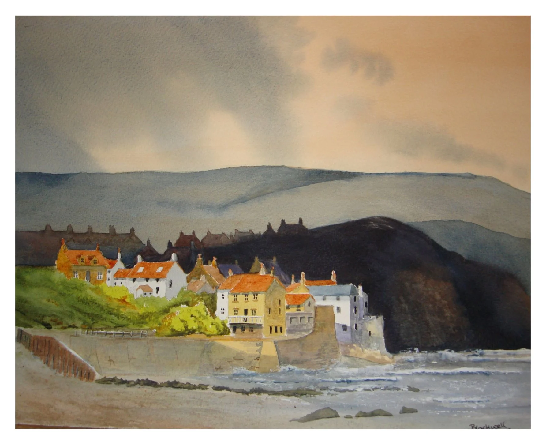 Robin Hoods bay: waterclour