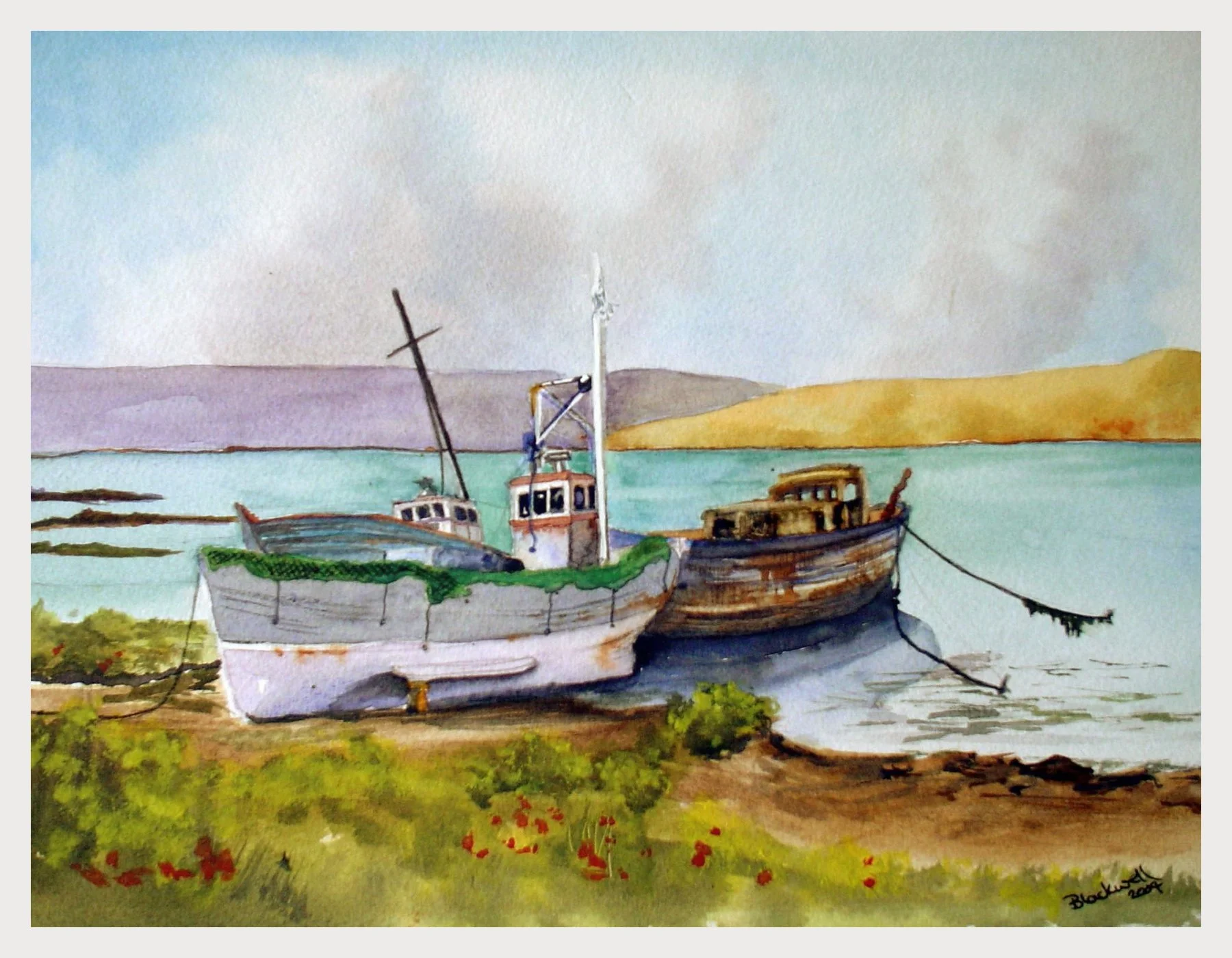 Old Boats; Mull: waterclour