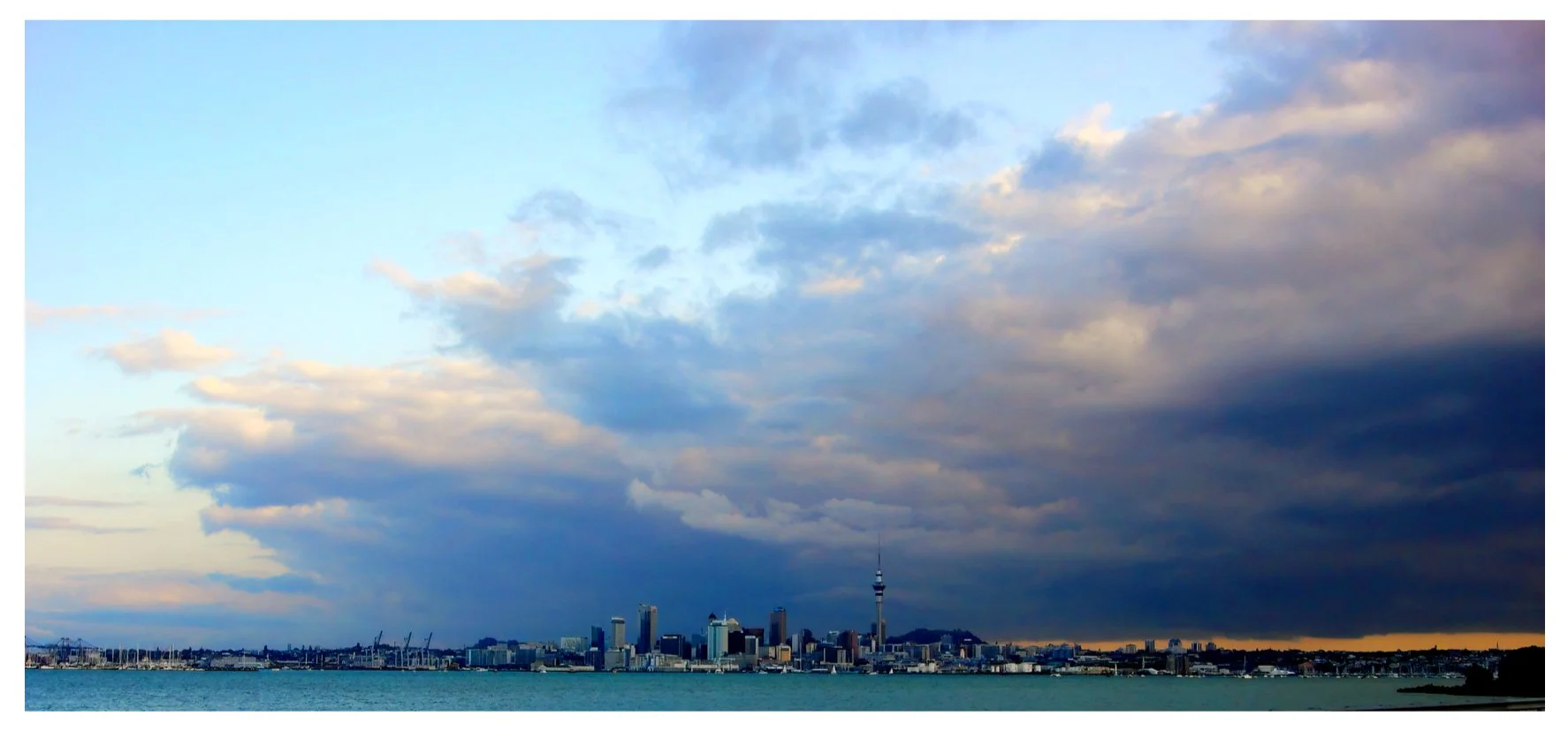 Auckland Harbour from the North Shore Bridge.
