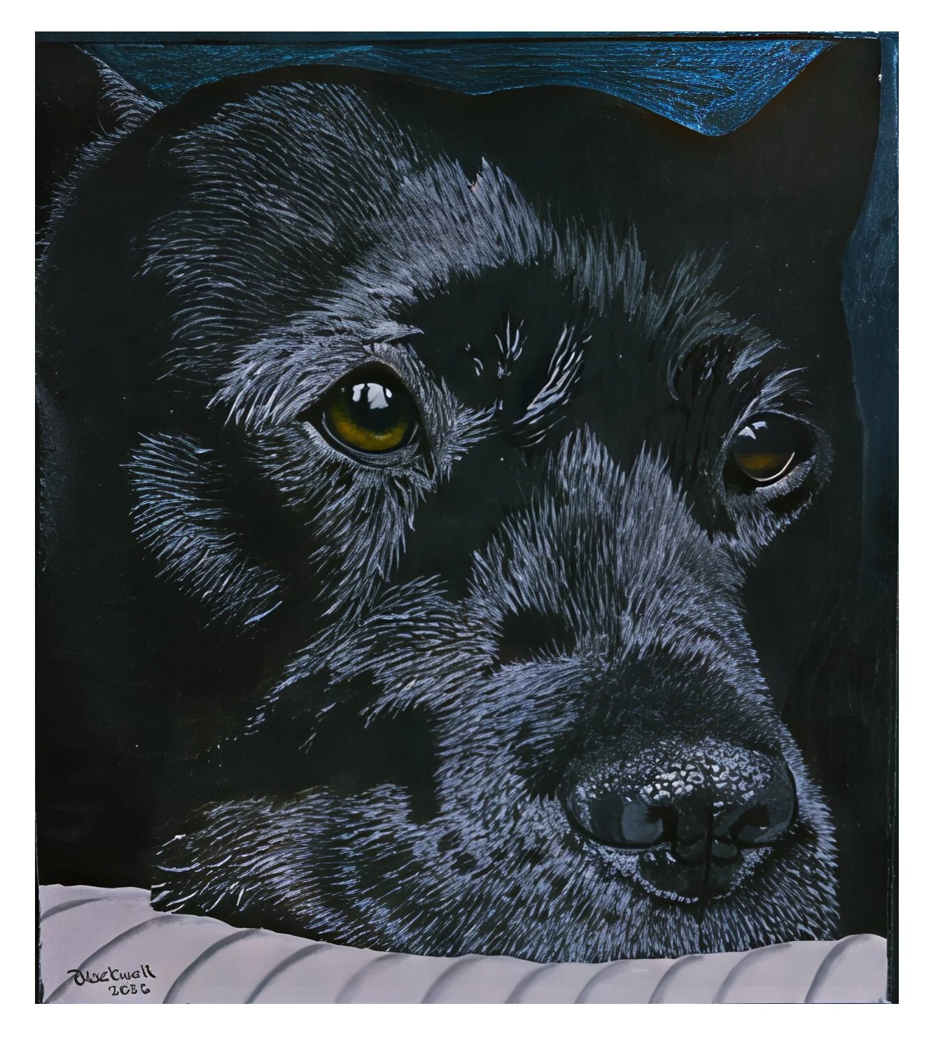 Dog; Acrylic on Board