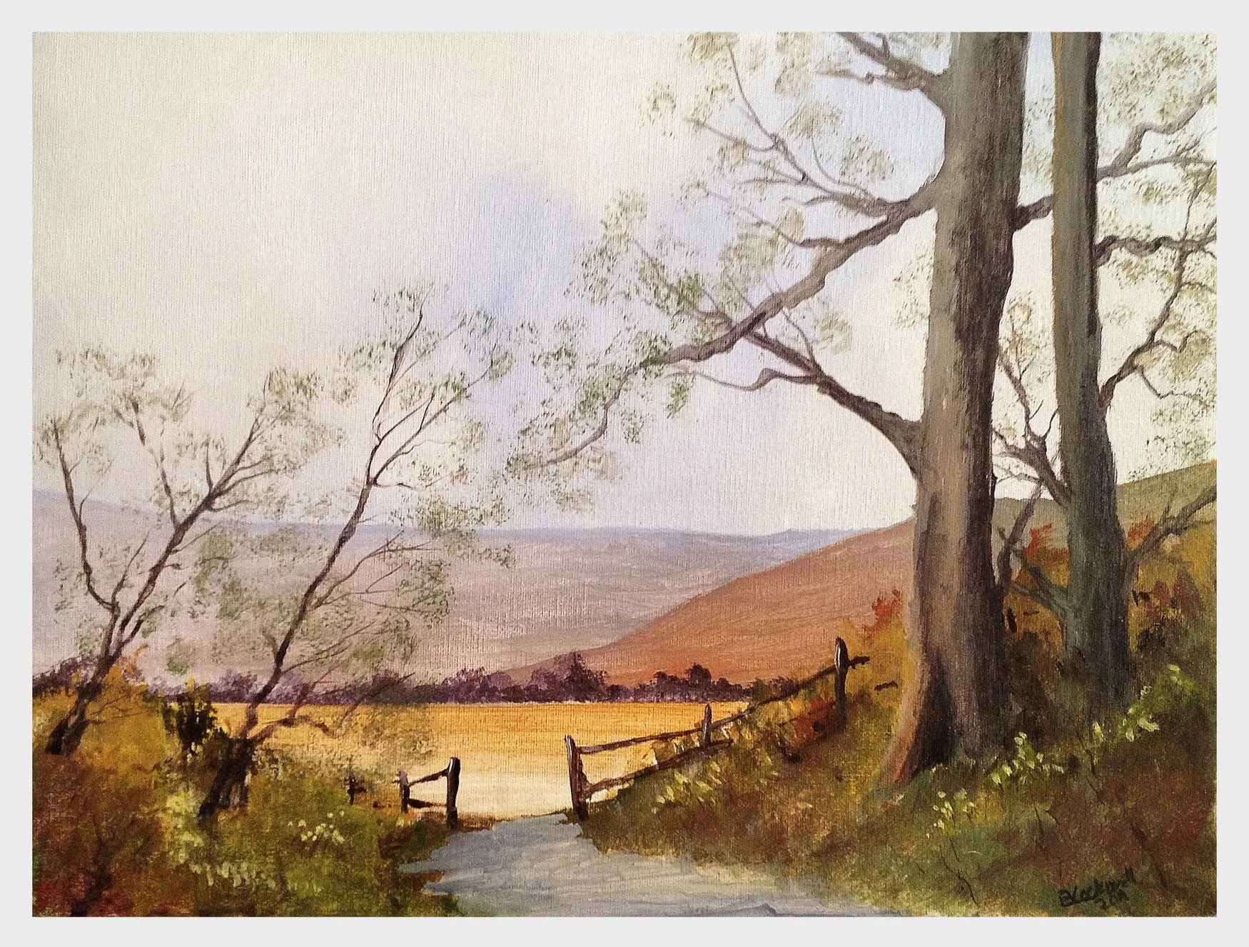Moorland View; Acrylic on Board