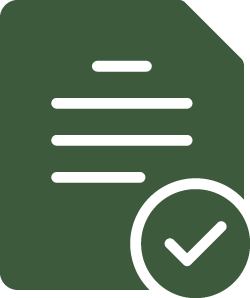 A document icon with a checkmark symbol in the lower right corner.