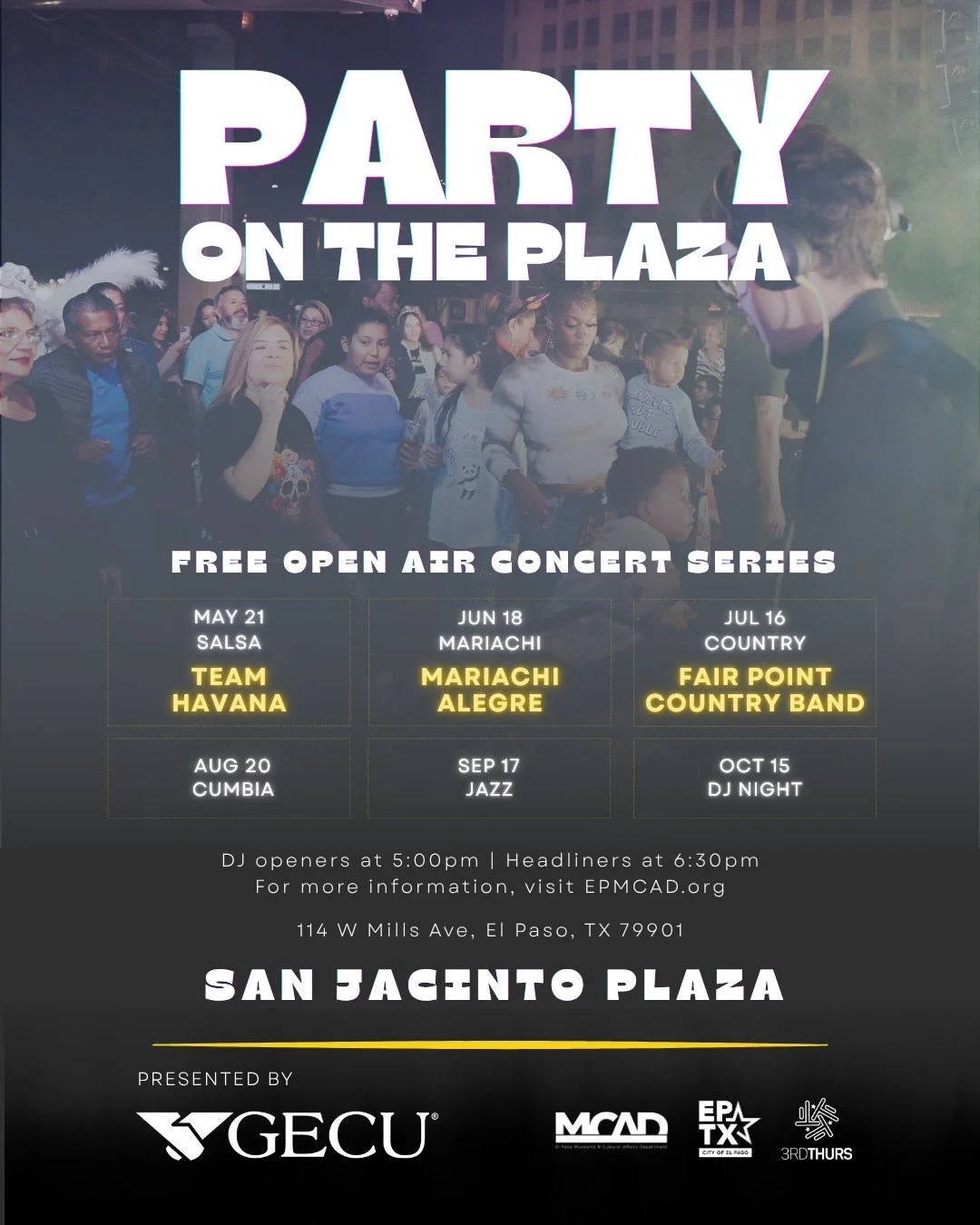 Party on The Plaza, Fair Point on July 16