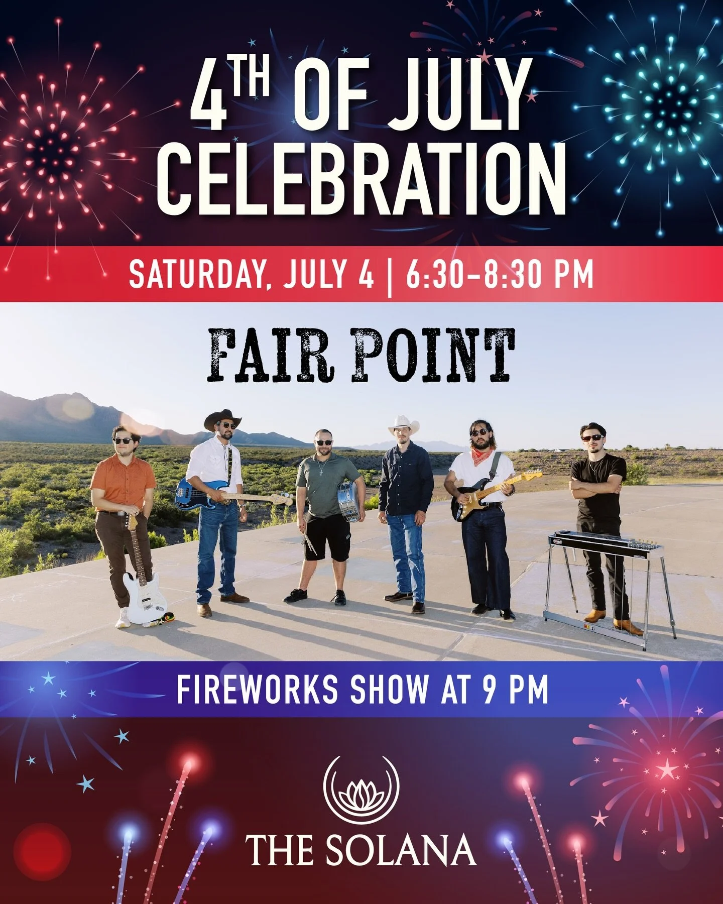 We are here for the party! Join us on 4th of July at @solanaelpaso for a night to remember 🤩 Fireworks, country music, vendors, inflatables, food trucks, what more could you want?? See you there! 🤠