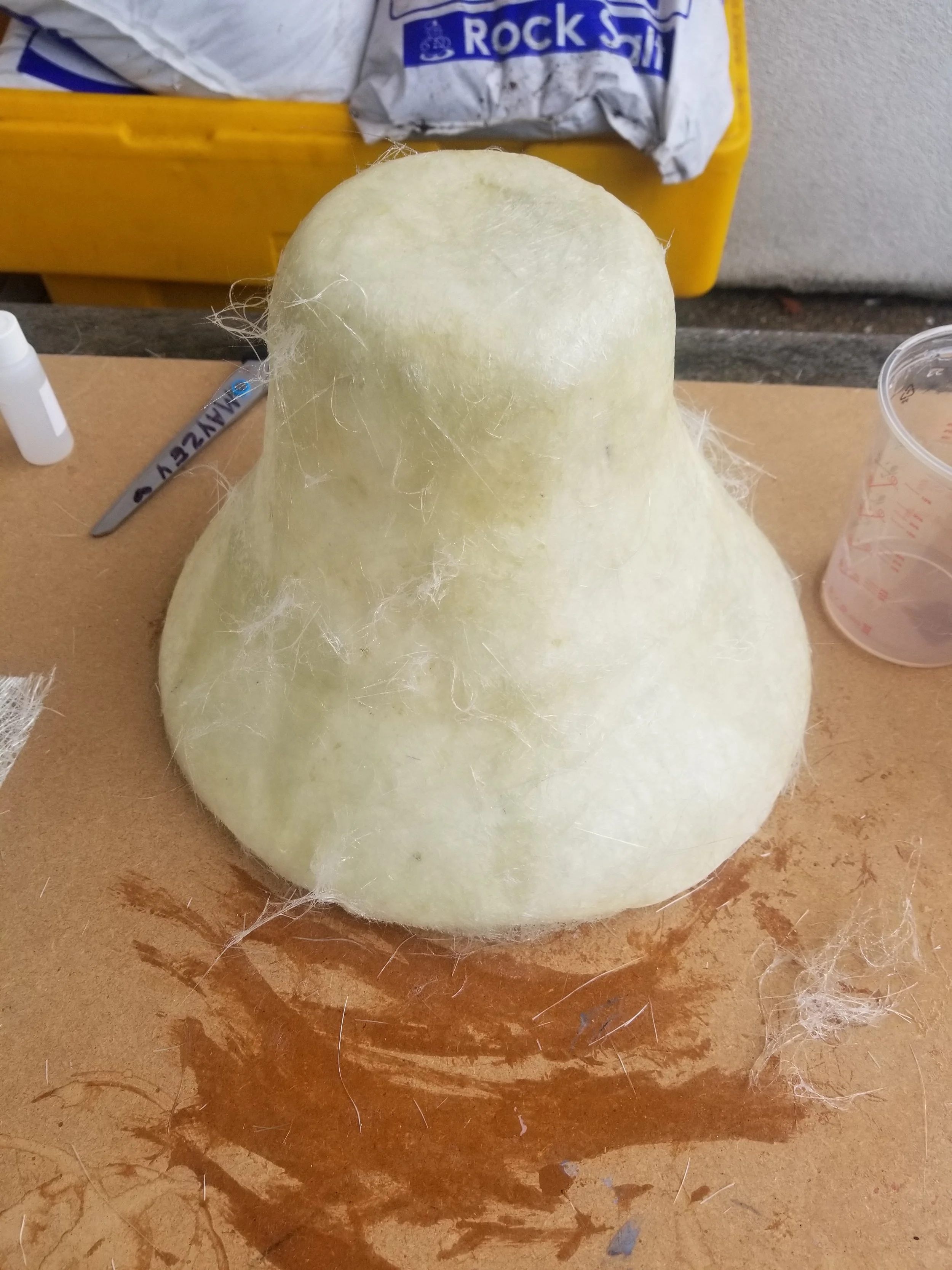 Fiberglass applied to form