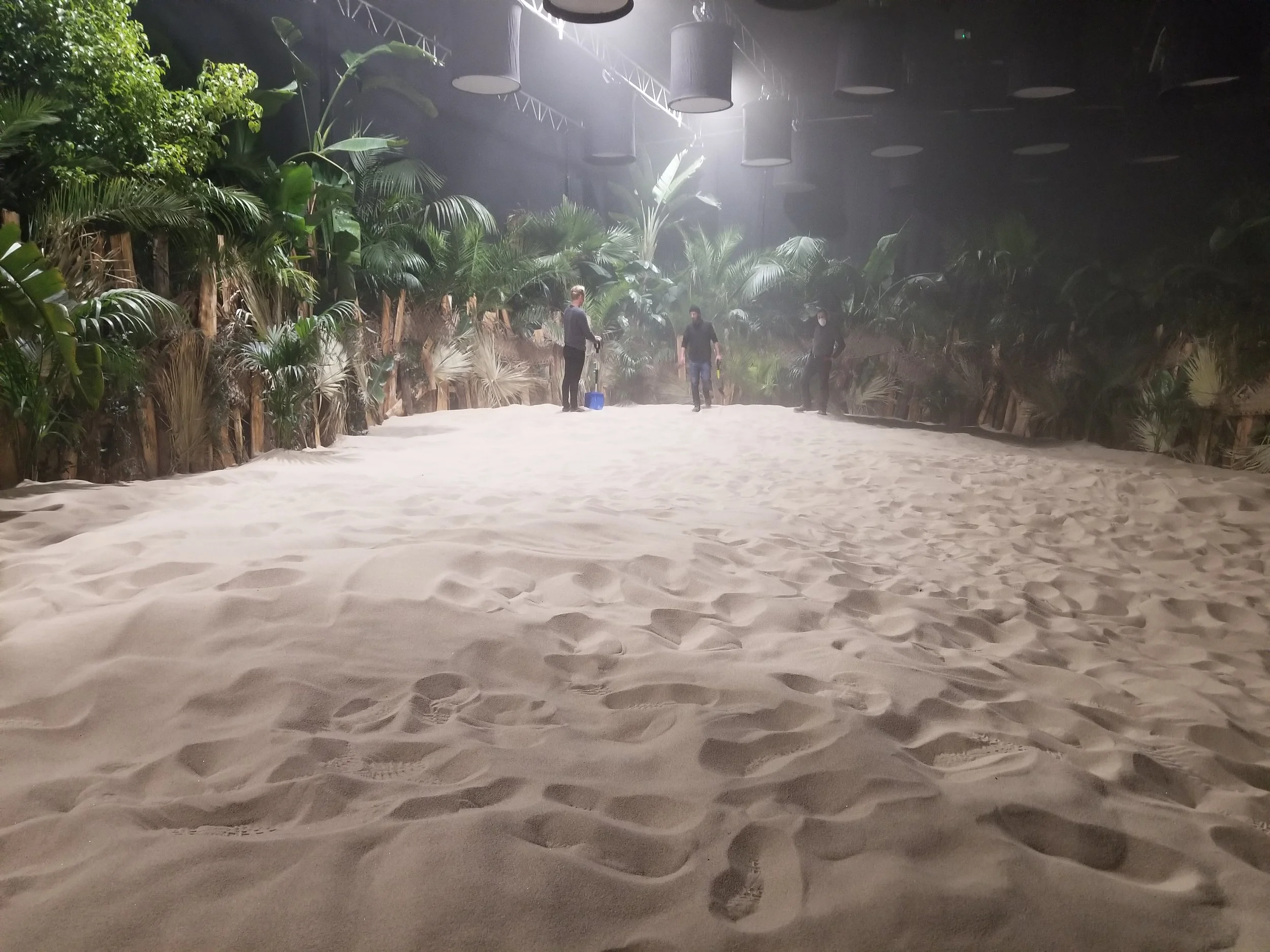 Sand spread out into a raked stage