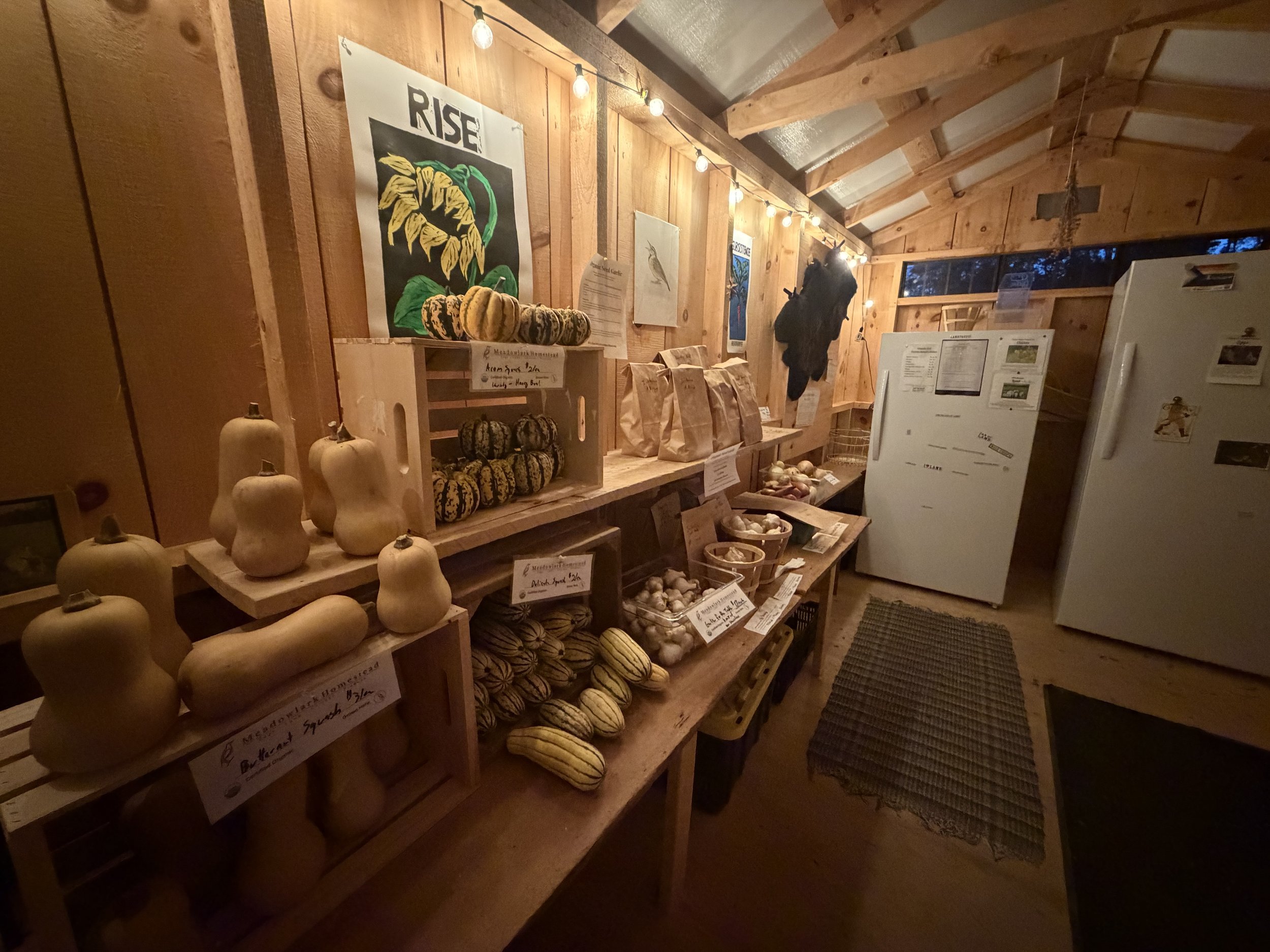 Evening in the farm store.