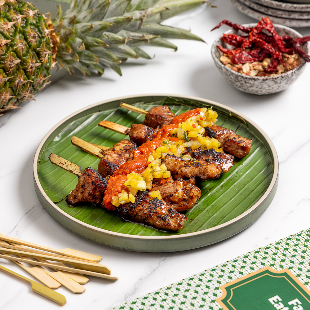 
Iberico Hainan Pork Satay 伊比利亚"不见天"猪肉沙爹 🐖 $18++ (3 Skewers)