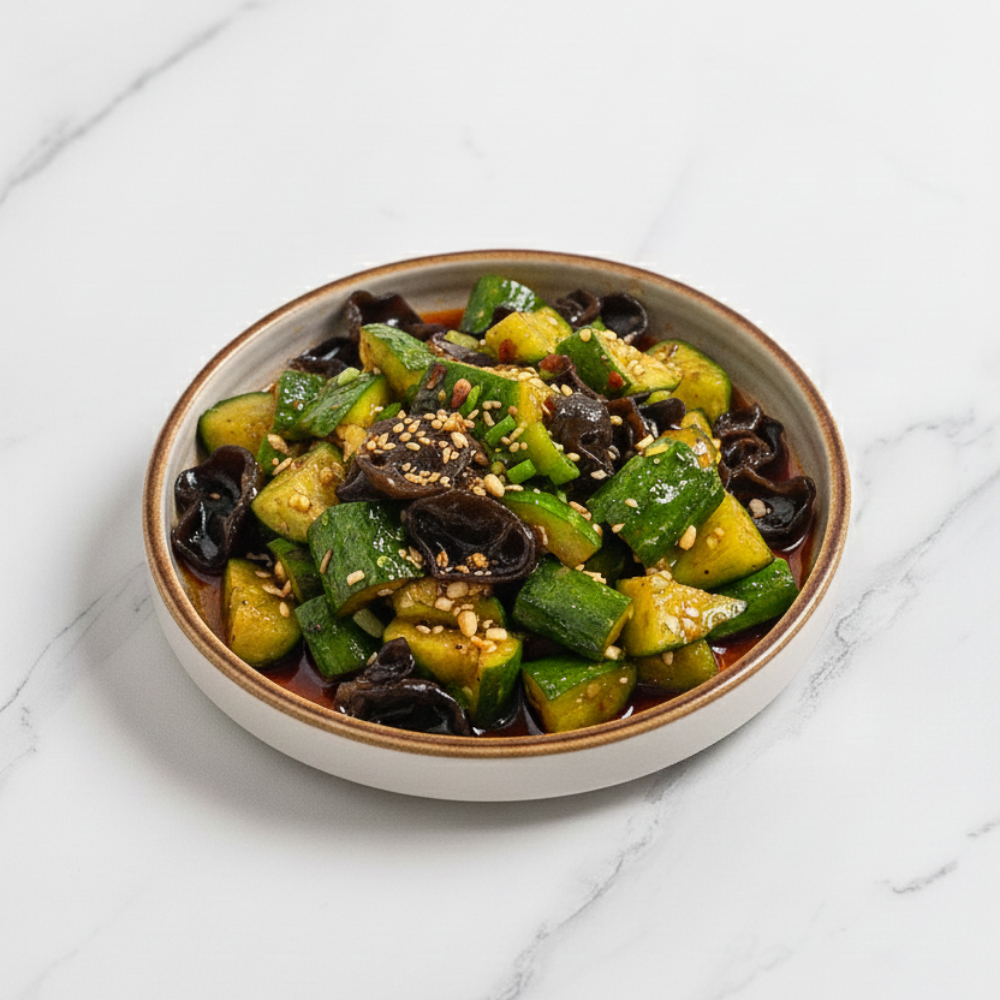 Smashed Cucumber Salad with Black Fungus 凉拌木耳拍黄瓜 🌶️ 🌱 $8++