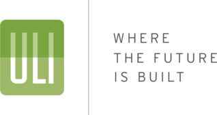 Uli logo in green with the company's slogan 'Where the future is built' in black text
