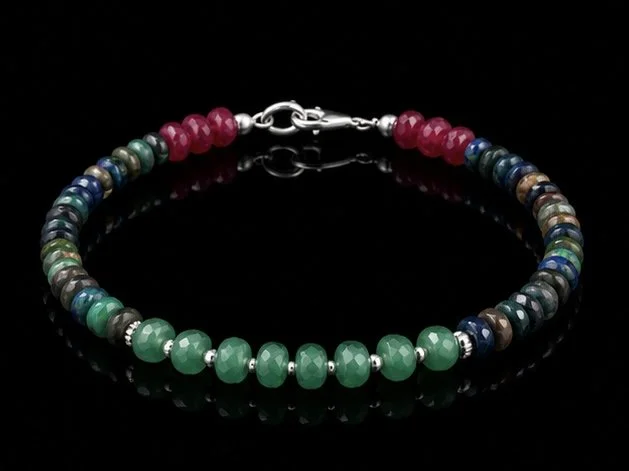 Ruby, Emerald and Black Ethiopian Opal