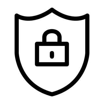 Bouclier avec cadenas, symbole de sécurité et de protection.