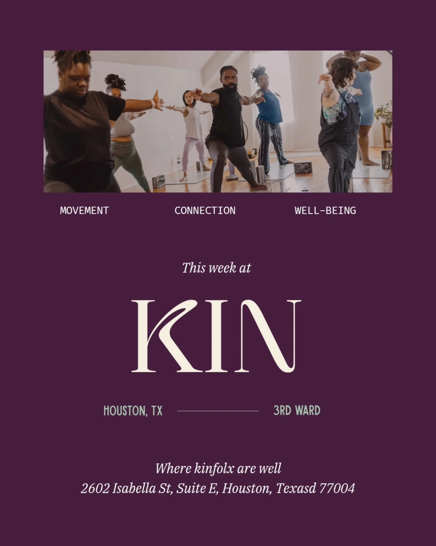 A new week with new opportunities for your wellness practices. 

Check out these New Classes:

💫Myofascial Release&nbsp;| Tues @ 545pm
💫Flow + Breathwork&nbsp; | Wed @ 545pm
💫Soul Flow + Sound Meditation&nbsp;| Sun @ 11am

New to KIN? 
➡️ Get two 