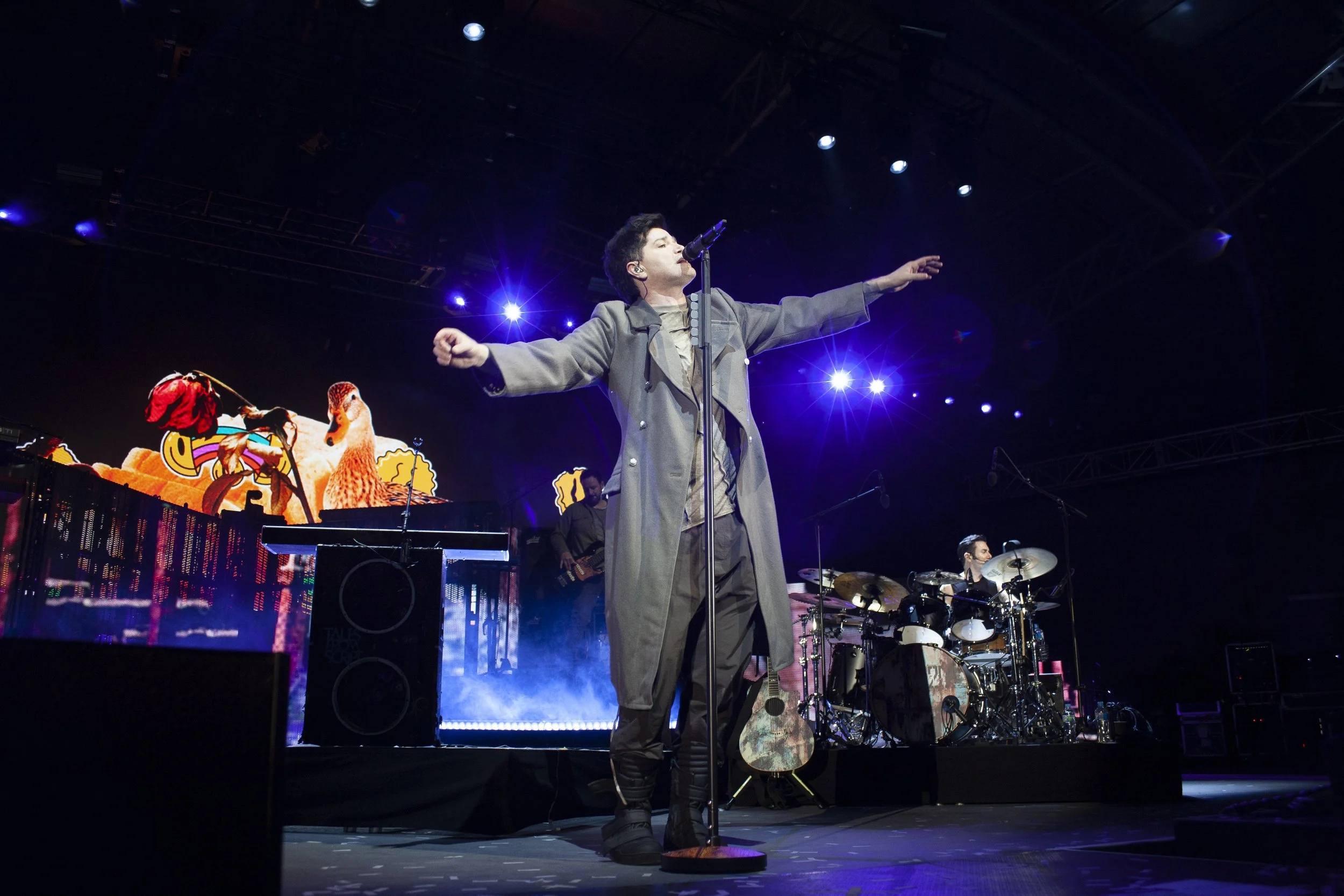 A photo of Danny O'Donoghue performing with band the Script in Melbourne, 2022