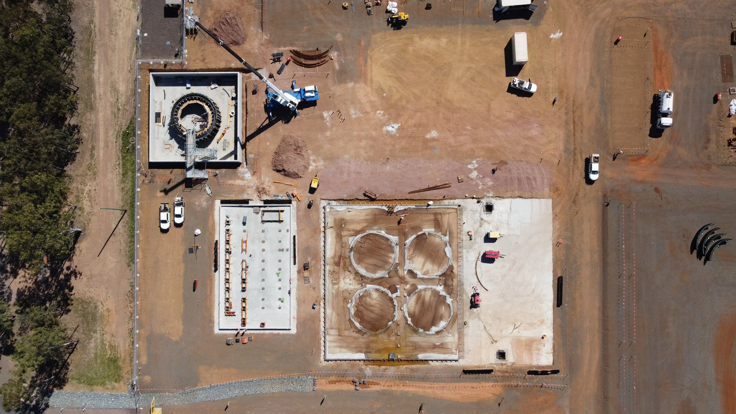 An aerial photograph of a construction site in Gladstone
