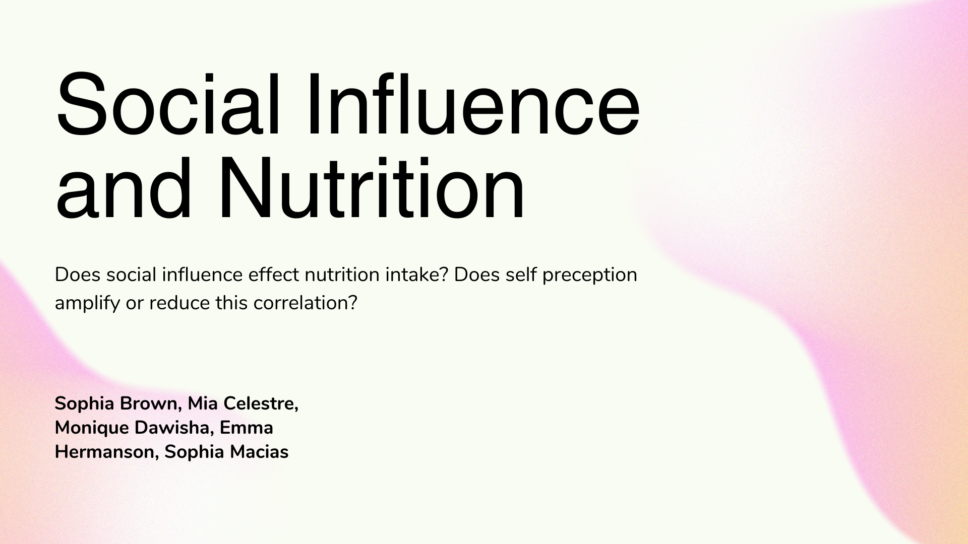 Social Influence & Nutrition
