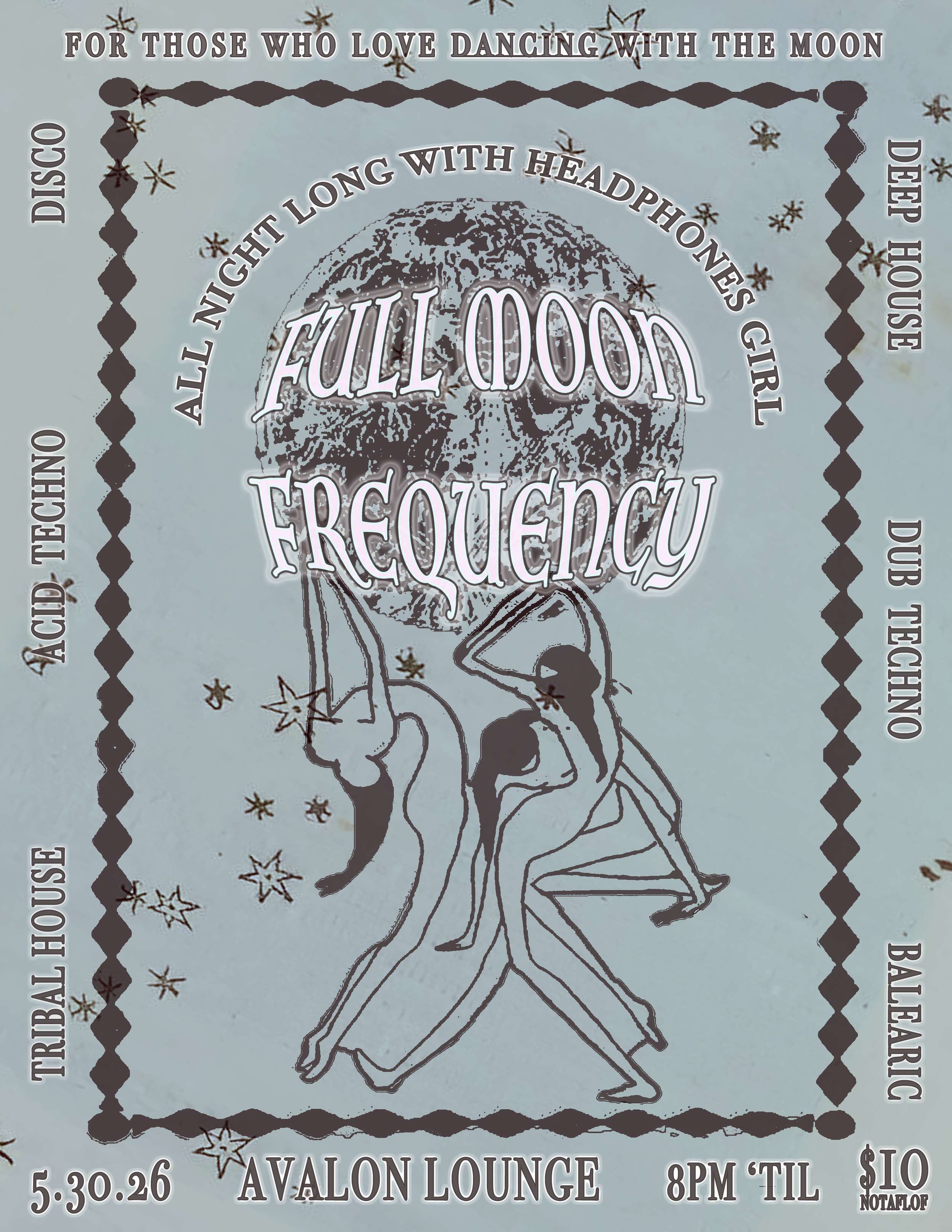Full Moon Frequency for Headphones Girl 
