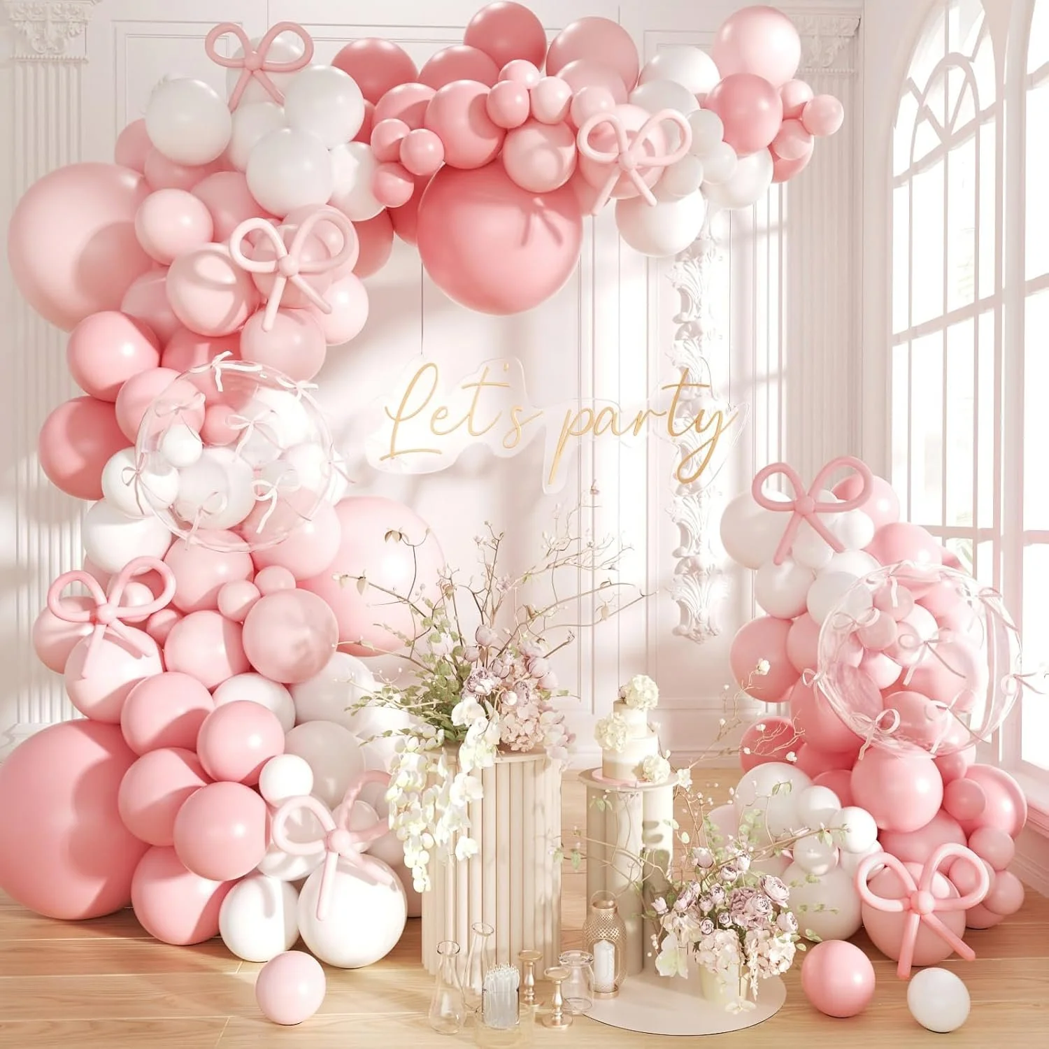 Pink Bow Balloon Arch Kit