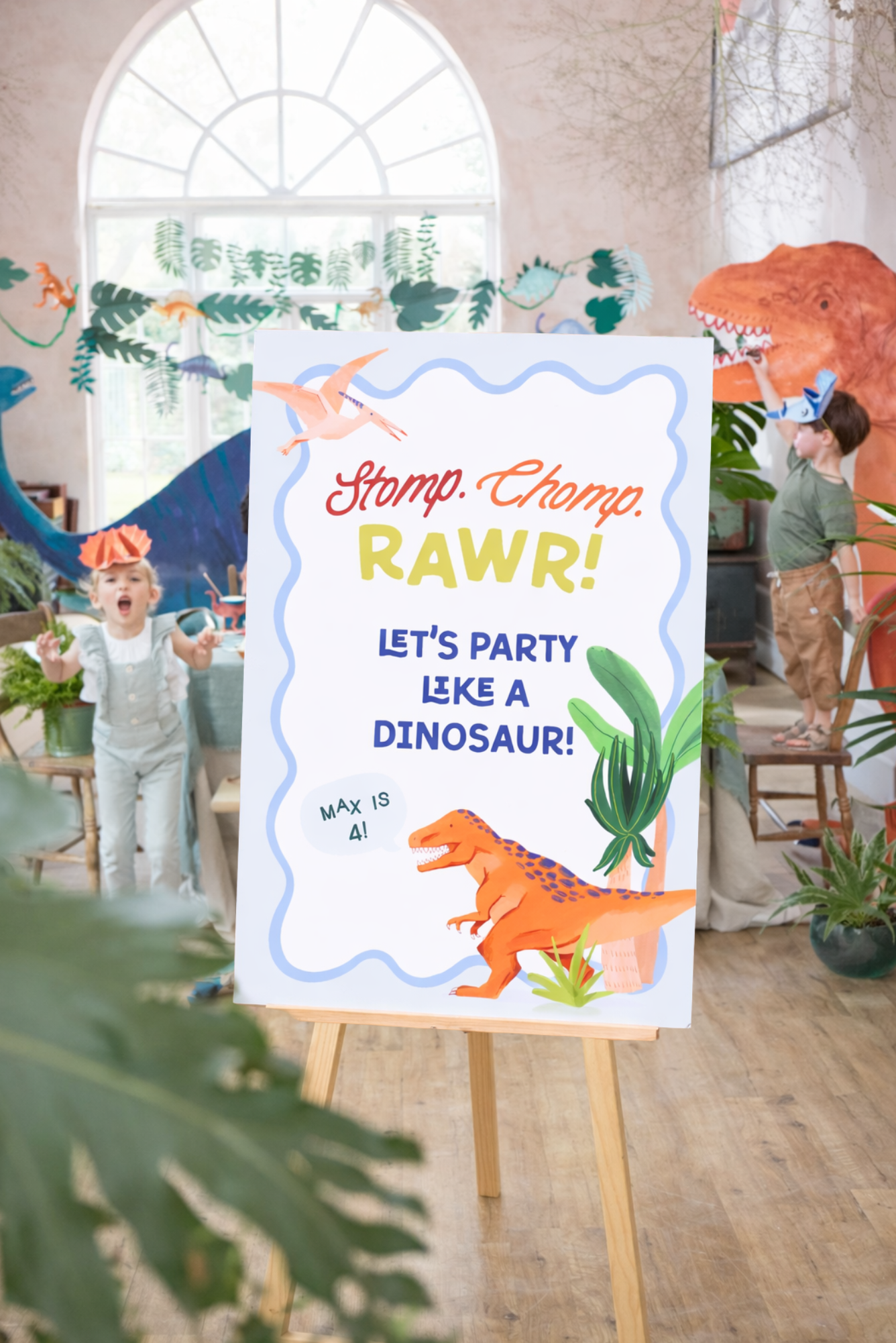 Stomp. Chomp. Rawr! Welcome Sign