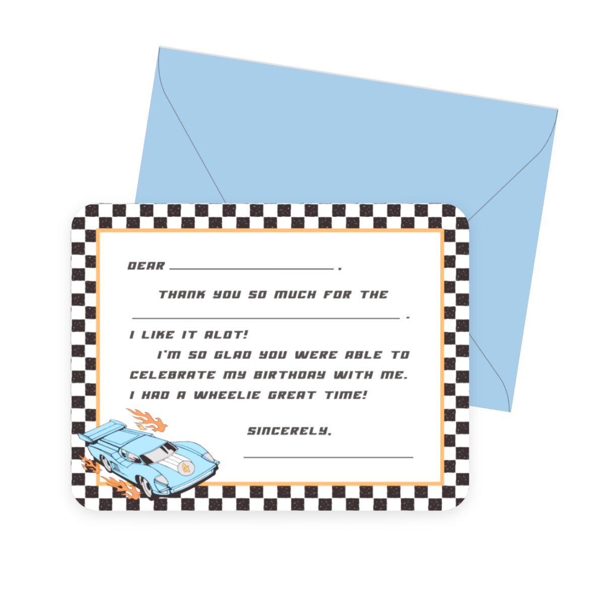 Hot Racer Thank You Set