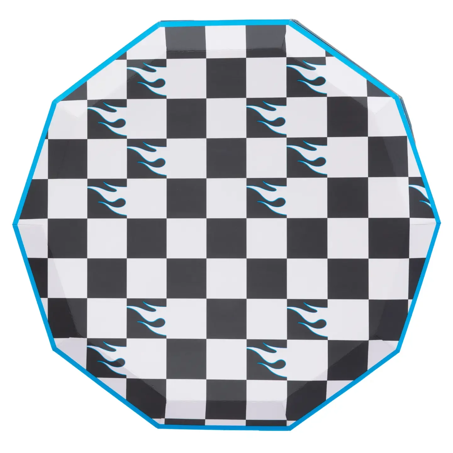 Black & Blue Checker Large Plates