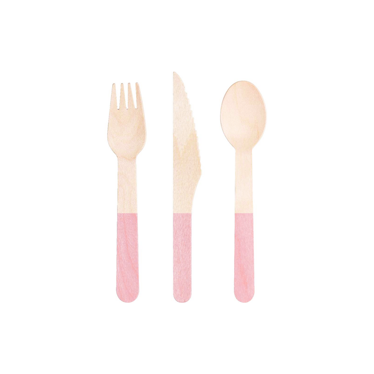 Pink Wooden Cutlery