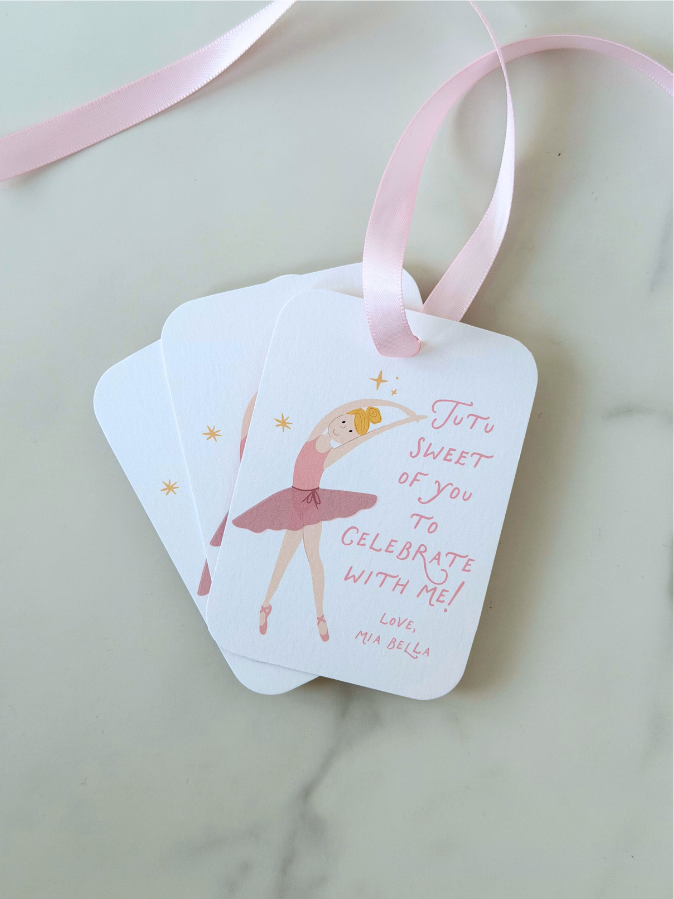 Ballerina Favor Tags