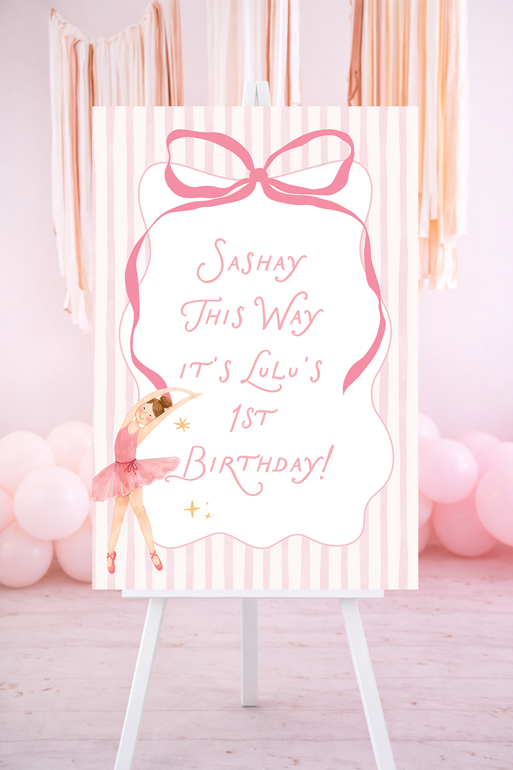 Sashay This Way Ballerina Welcome Sign