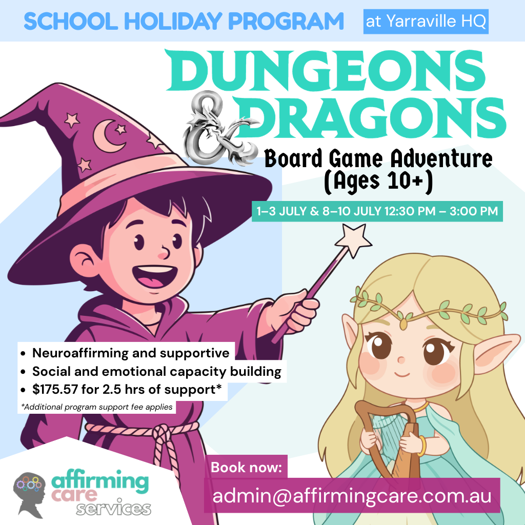 Dungeons &amp; Dragons Holiday Program at Affirming Care Services Yarraville HQ