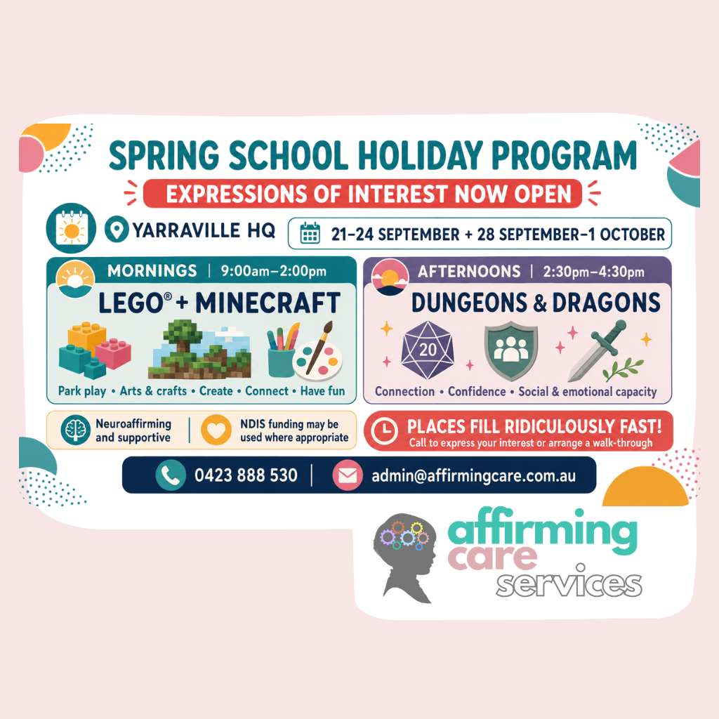 Neuroaffirming September School Holiday Program – Expressions of Interest Now Open!