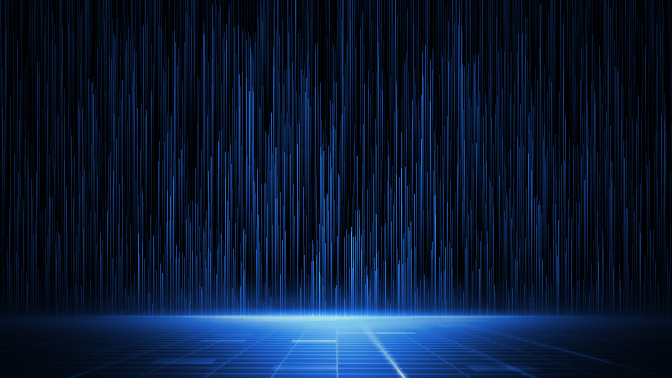 Digital rain or code falling in a blue grid background, resembling a futuristic data stream or computer code visualization.