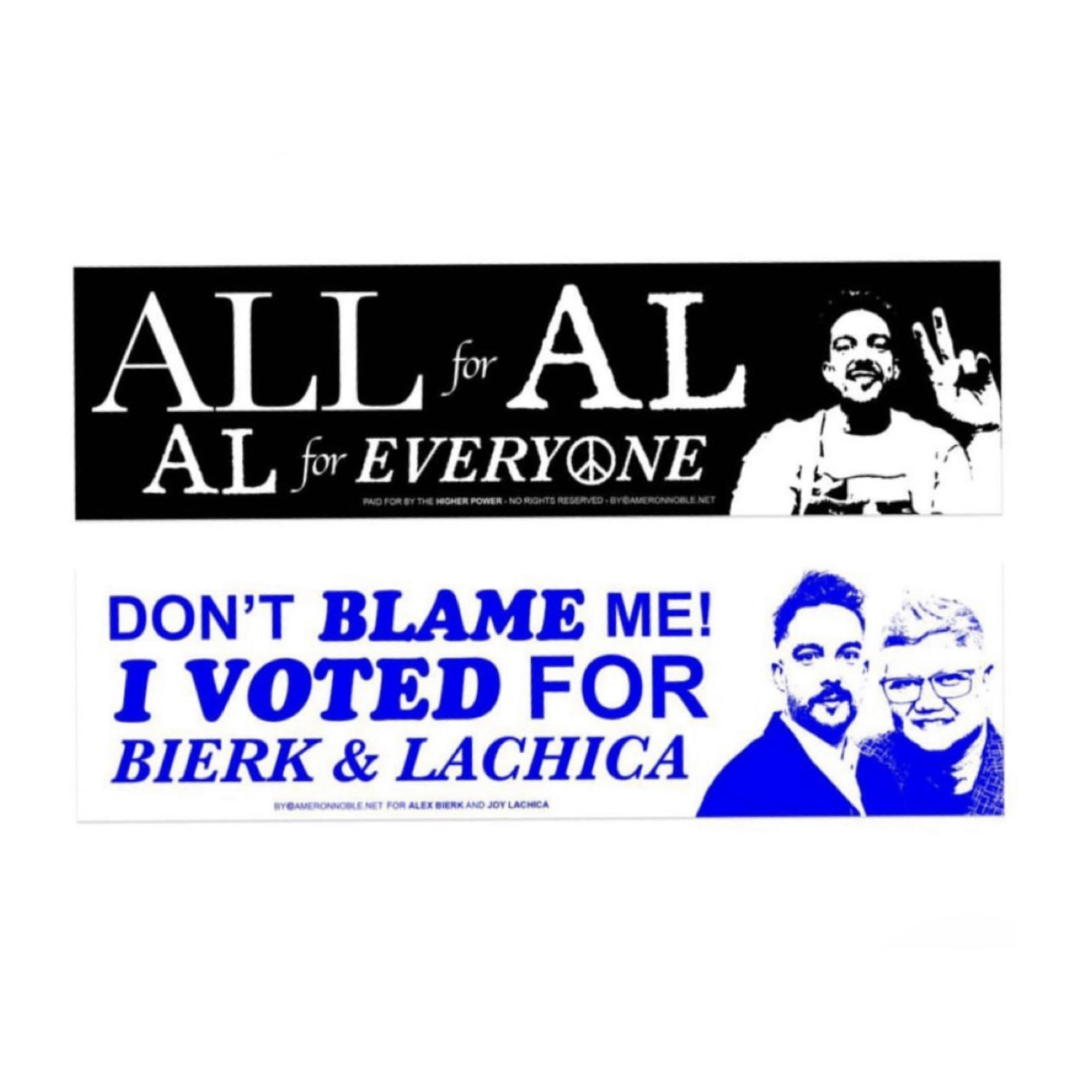 Bumper Stickers for the Alex Bierk Campaign for Counsellor