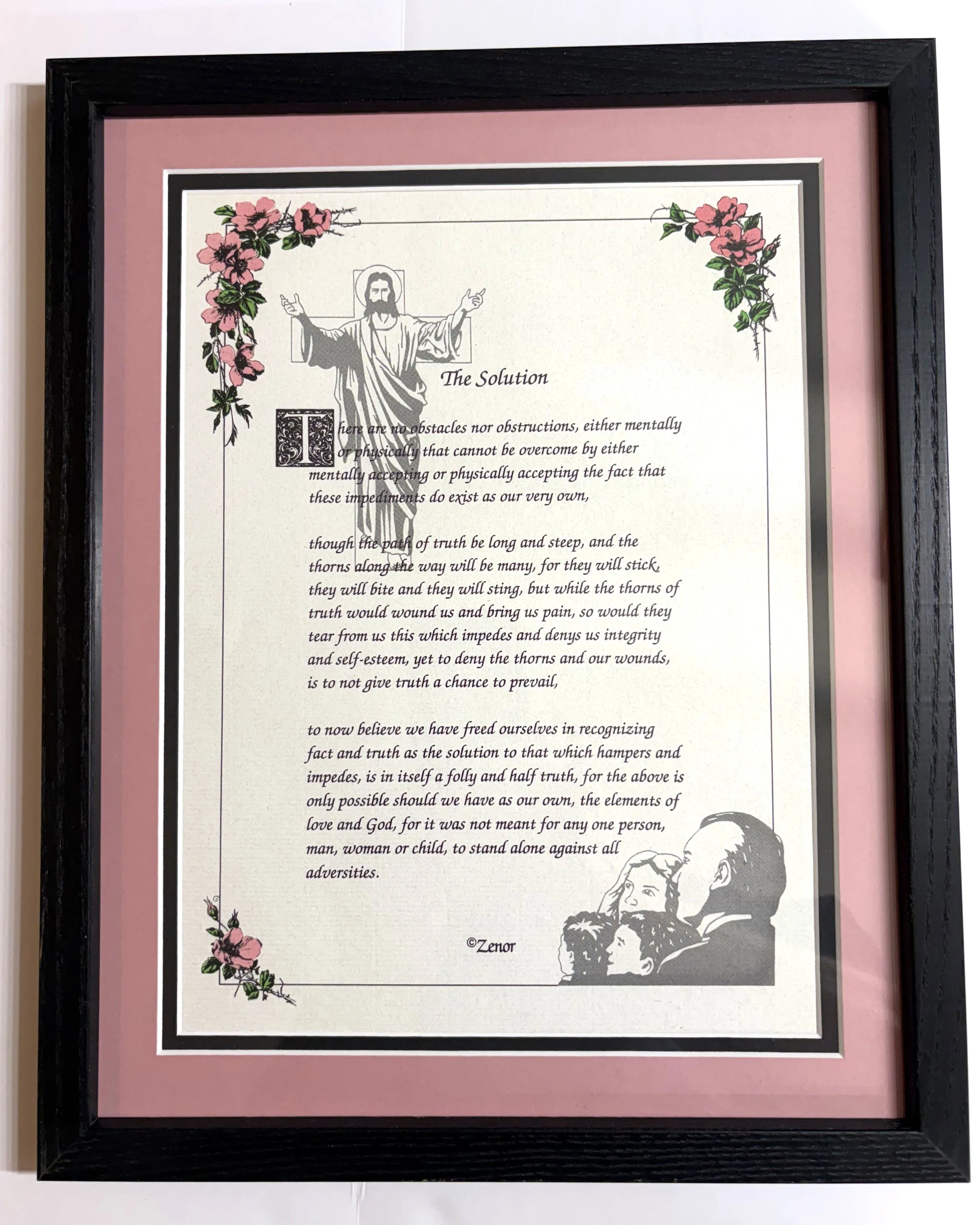 11" x 14" Black Wood Frame with your choice of Poem