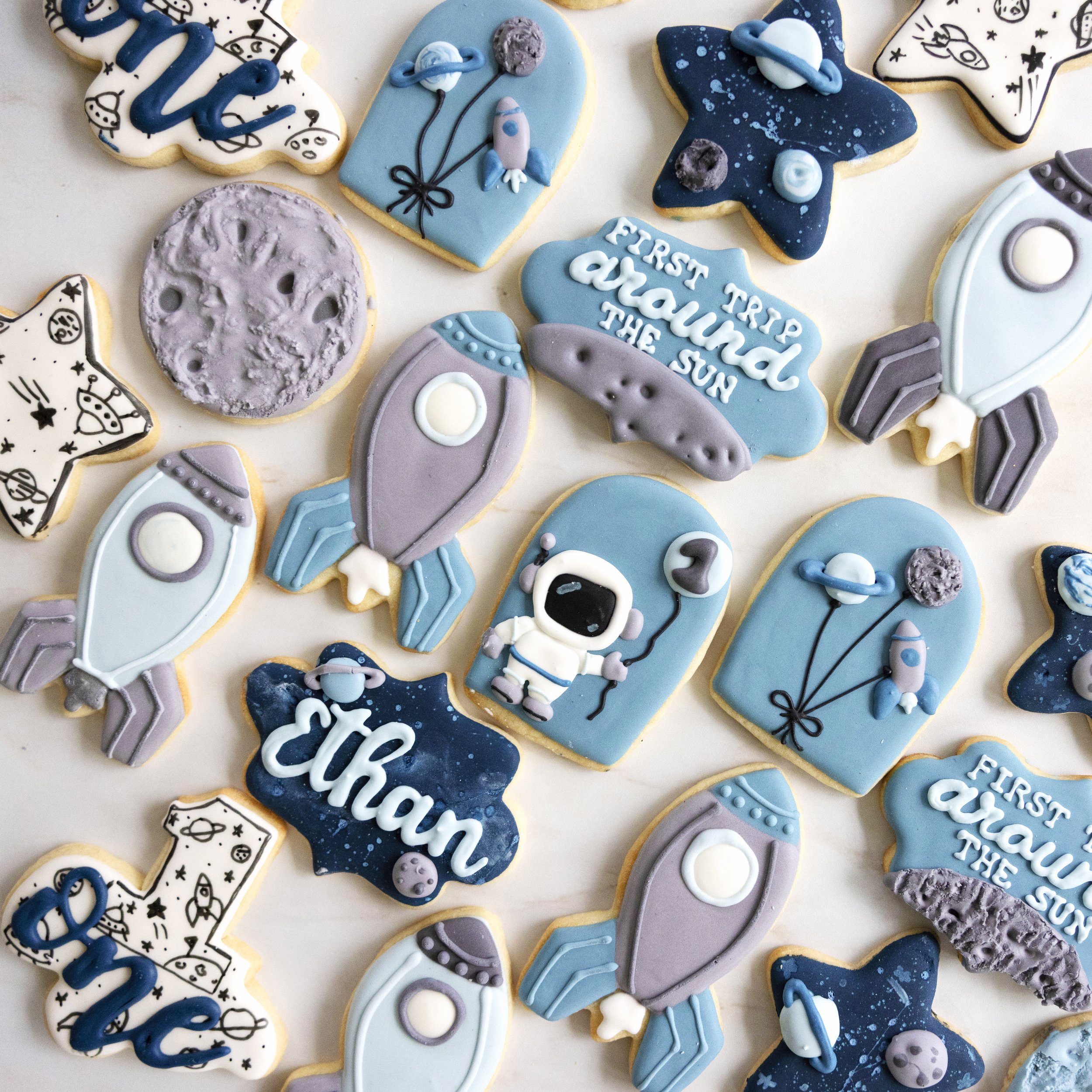 first birthday custom cookies