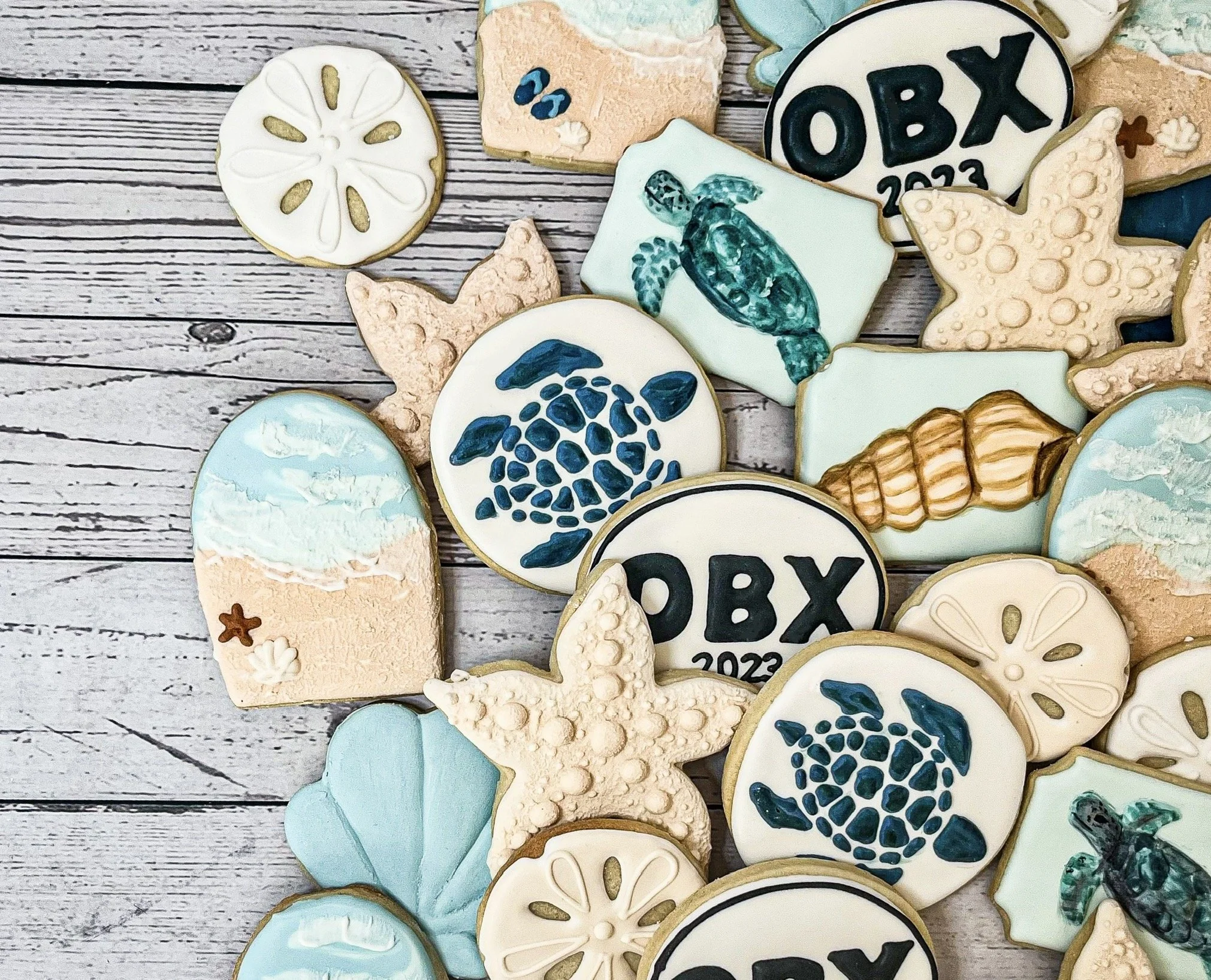 custom cookies beach theme